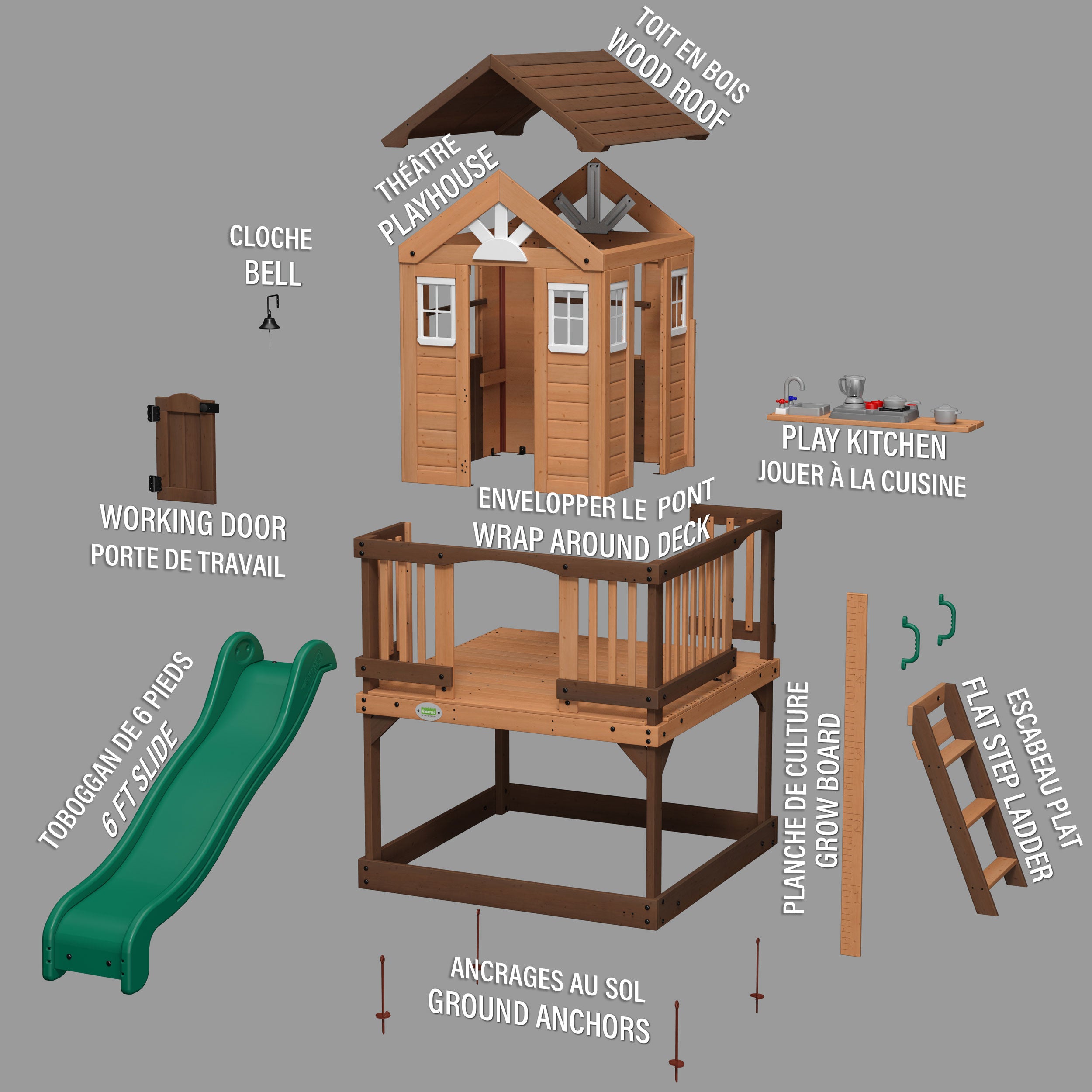 Echo Heights Playhouse Exploded View in French