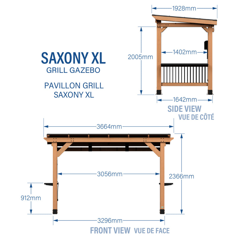 Saxony XL Grill Gazebo specifications