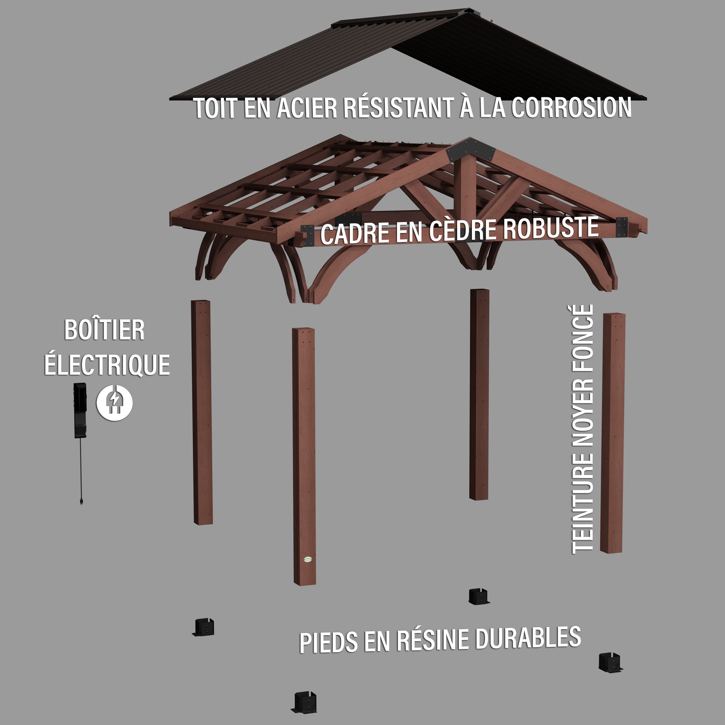 arlington gazebo exploded view in French