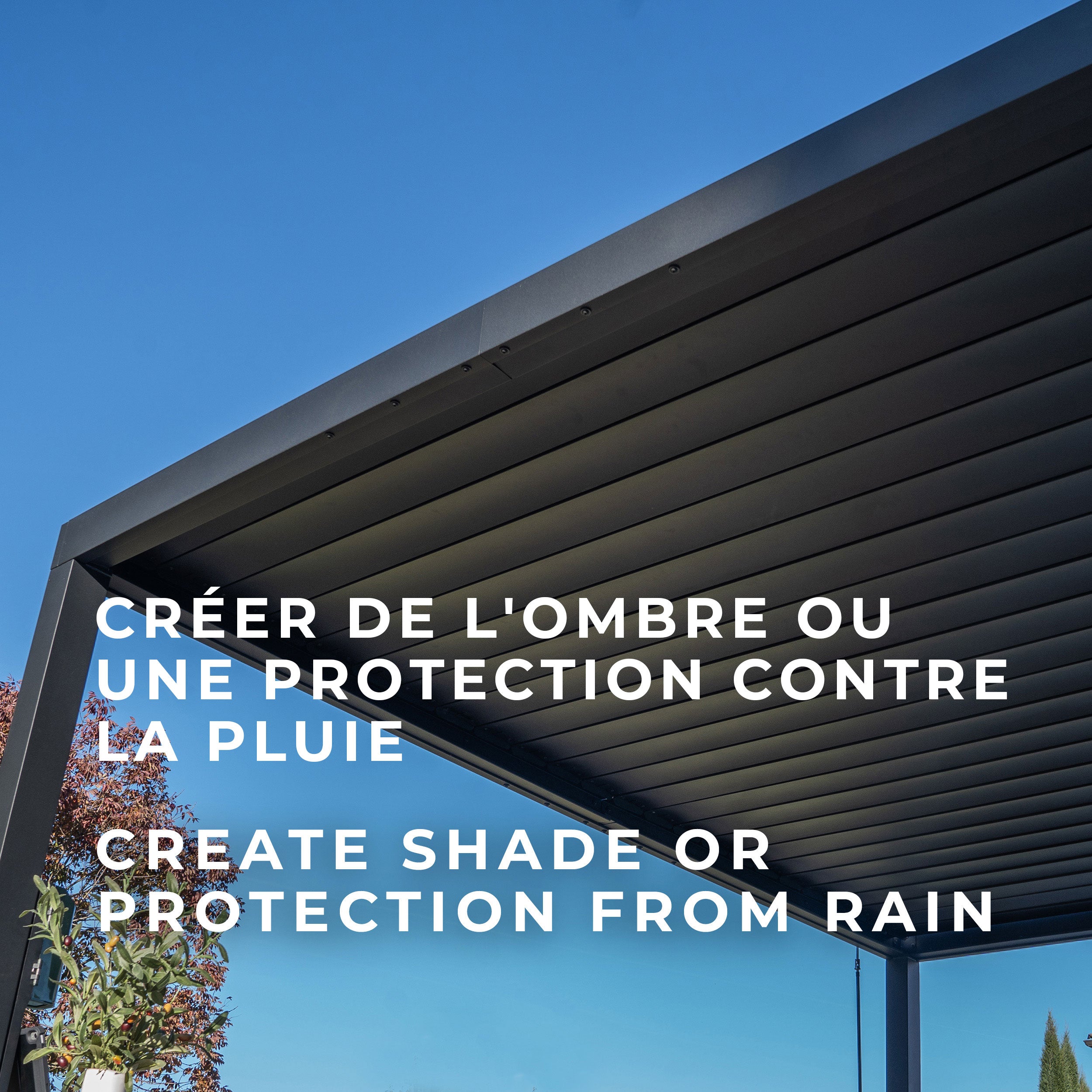 4.3m x 3m Sarasota Louvered Pergola can create shade or protection from rain