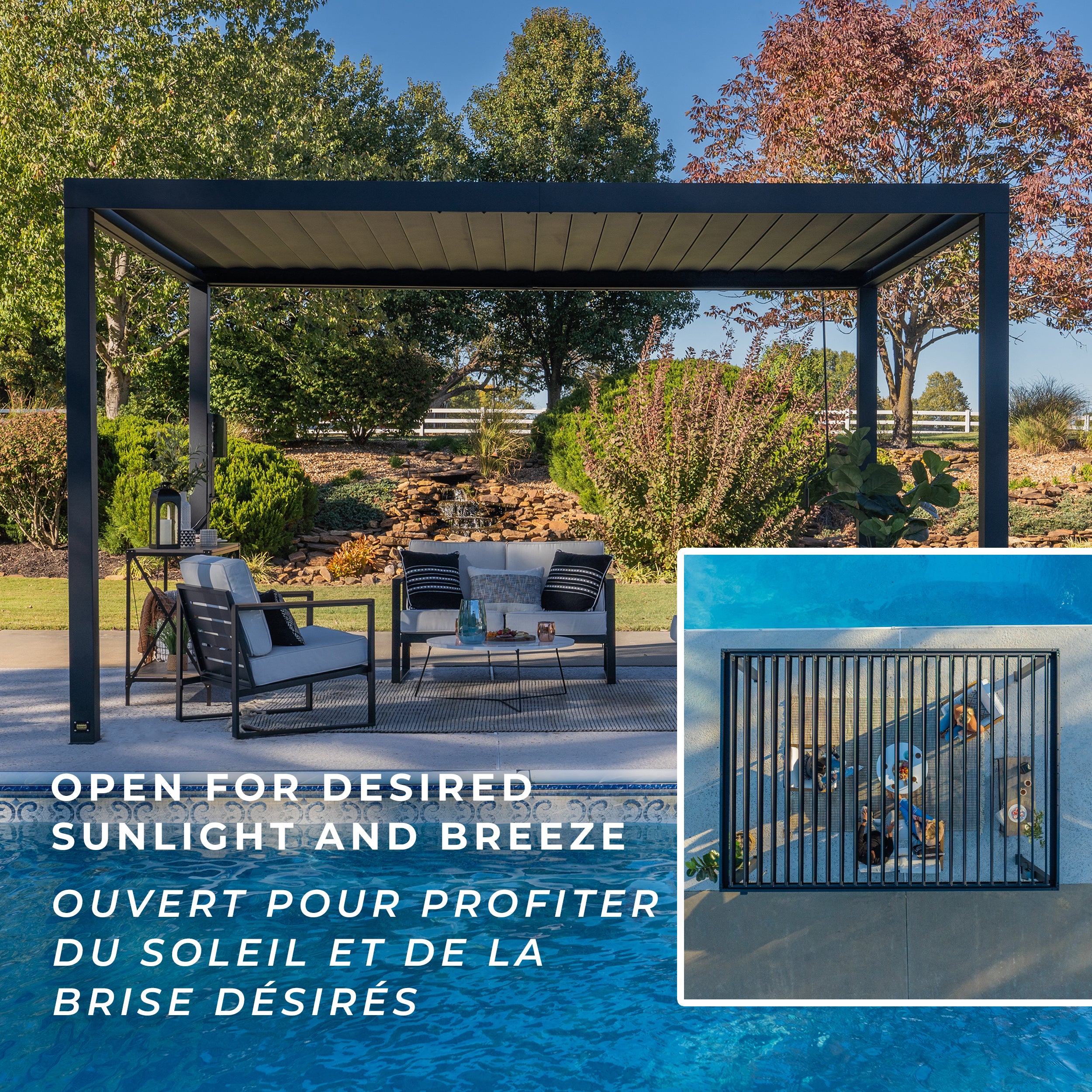 4.9m X 3m Sarasota Open Louvers for sunlight and breeze