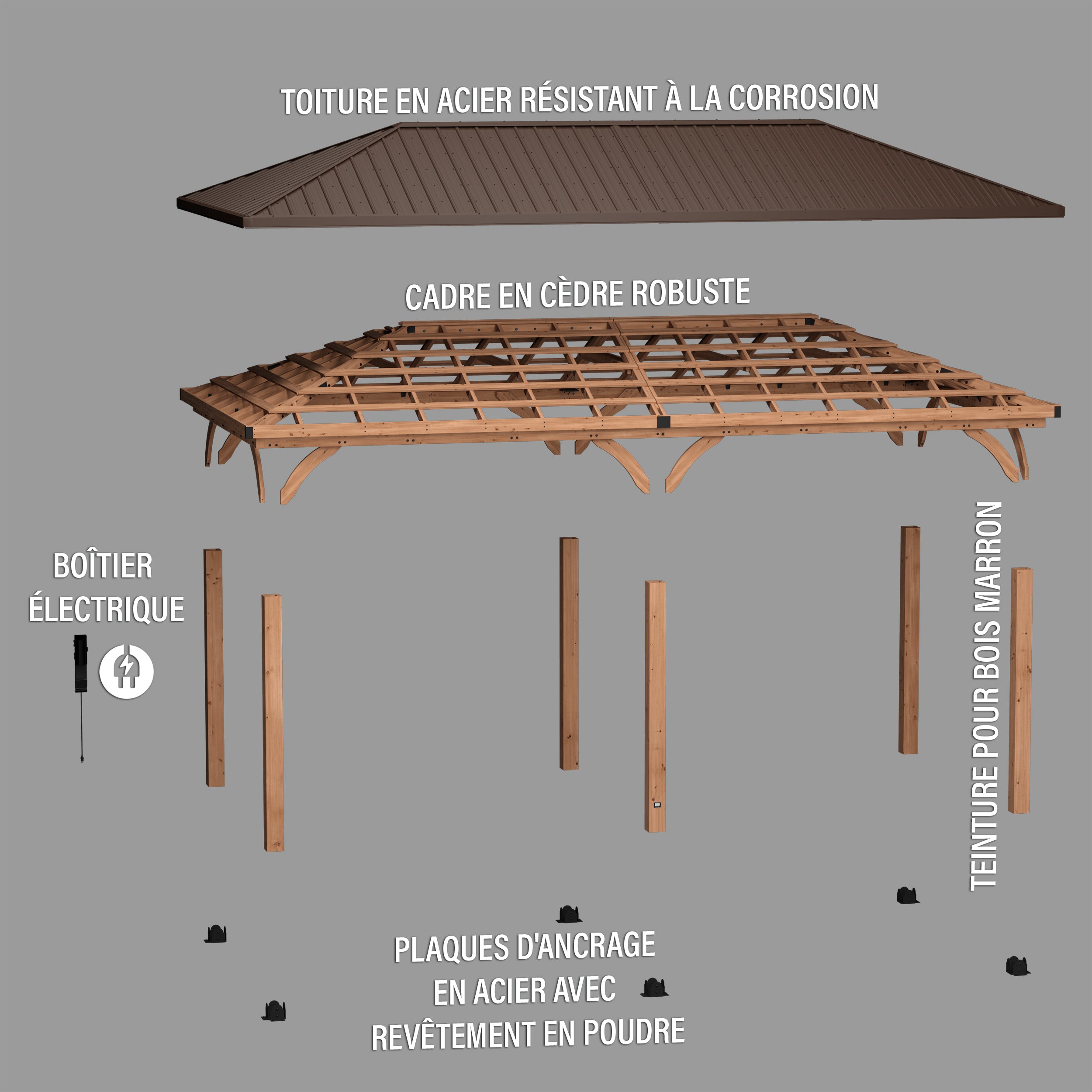 7.3m x 3.7m Barrington French Exploded View