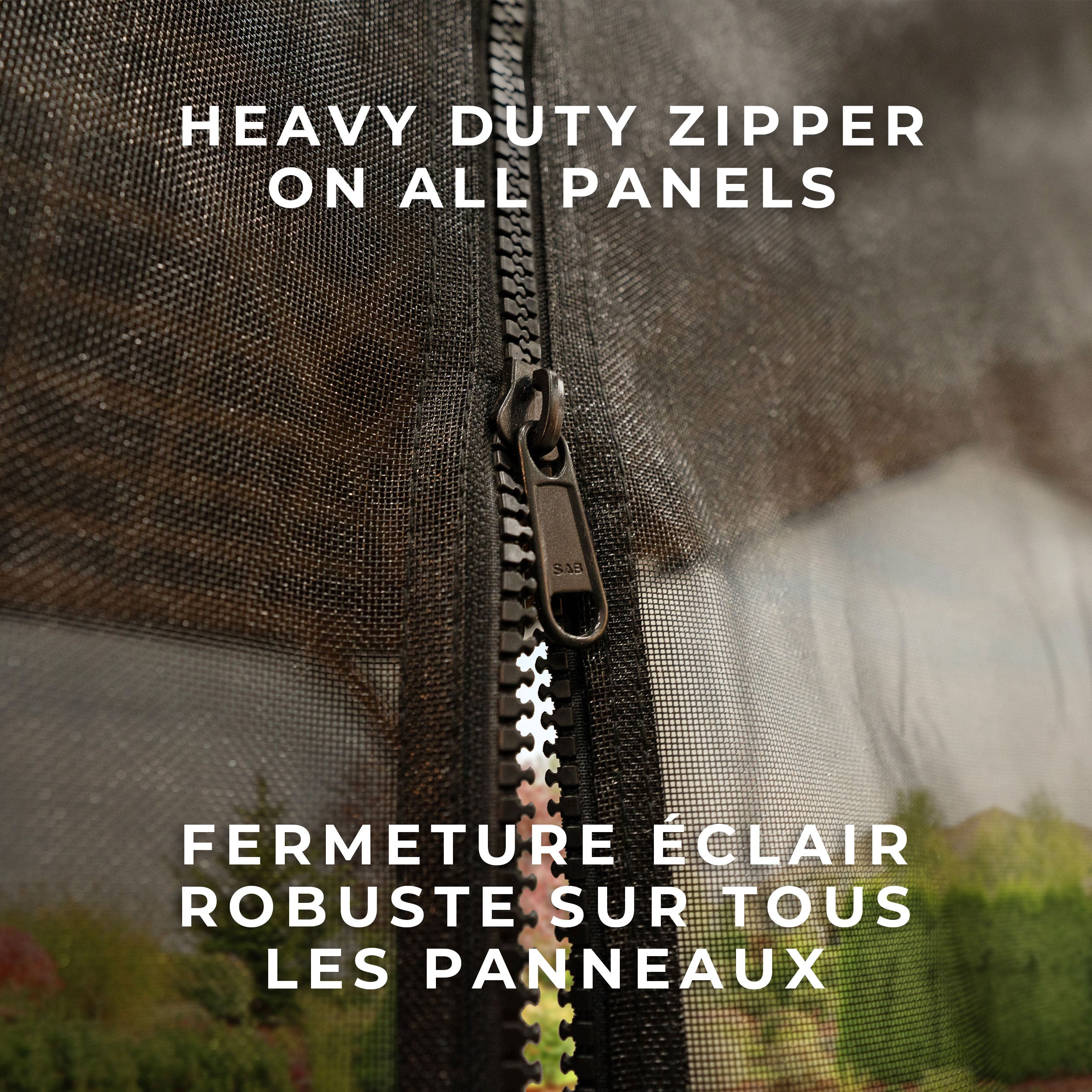 Arlington Gazebo Mosquito Netting Heavy Duty Zipper in French
