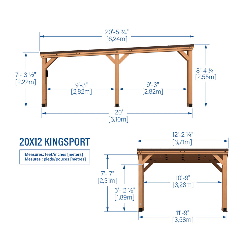 Kingsport 20ft x 12ft Carport specifications
