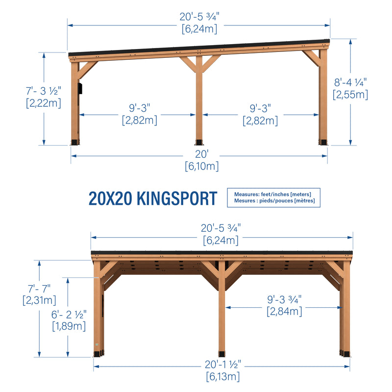 Kingsport 20ft x 20ft Carport specifications