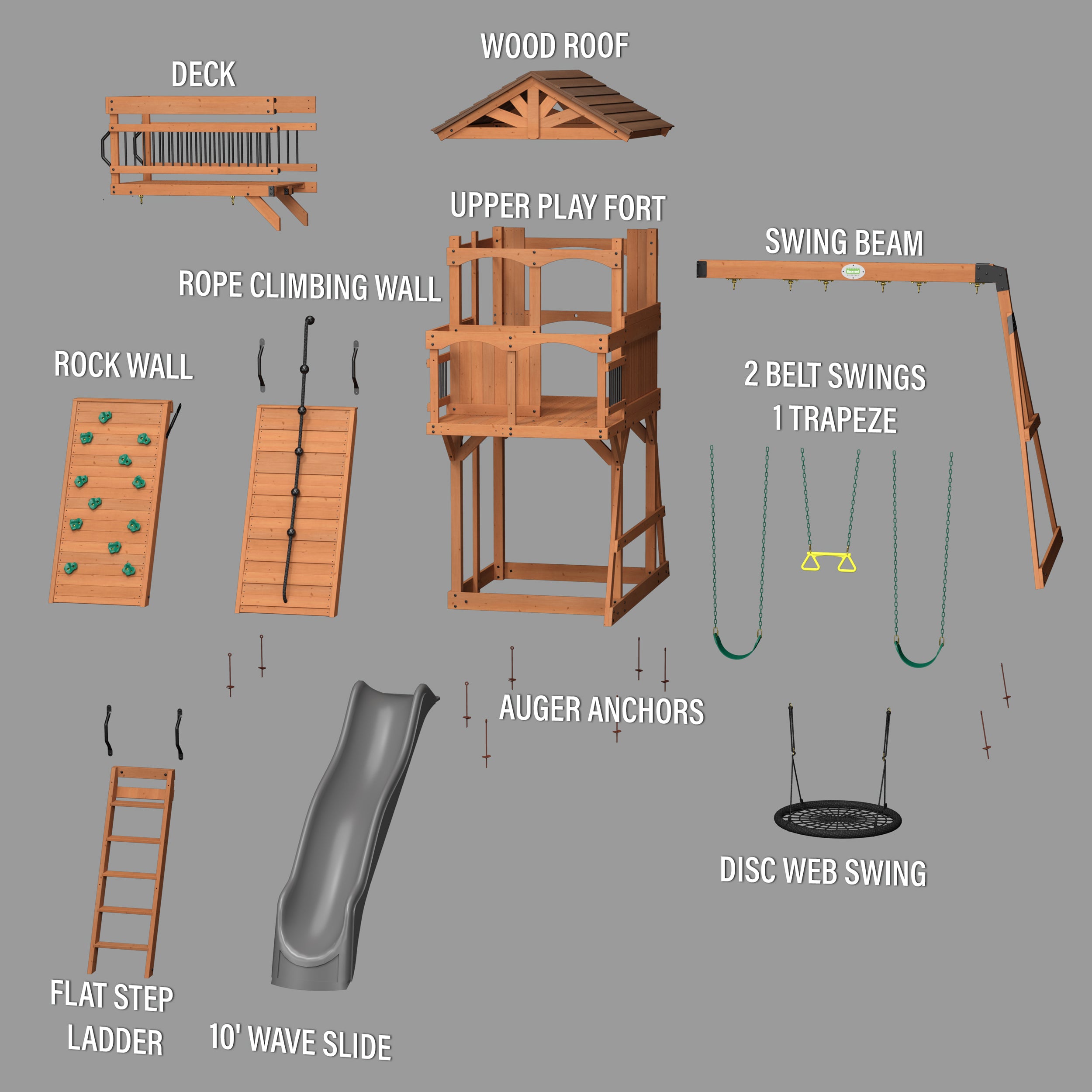 Sterling Point Swing Set with Gray Wave Slide