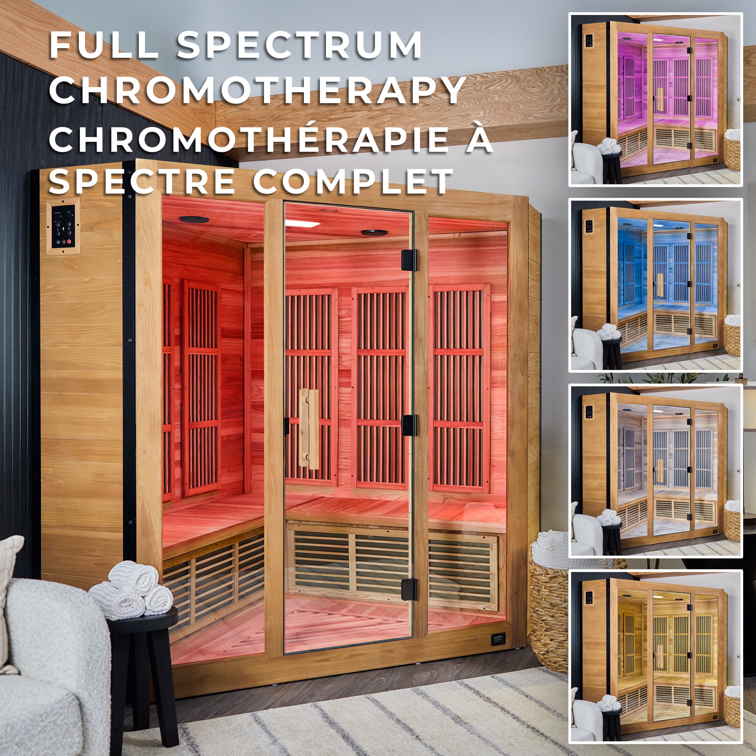 Rylan Indoor Infrared Corner Sauna – 4 Person