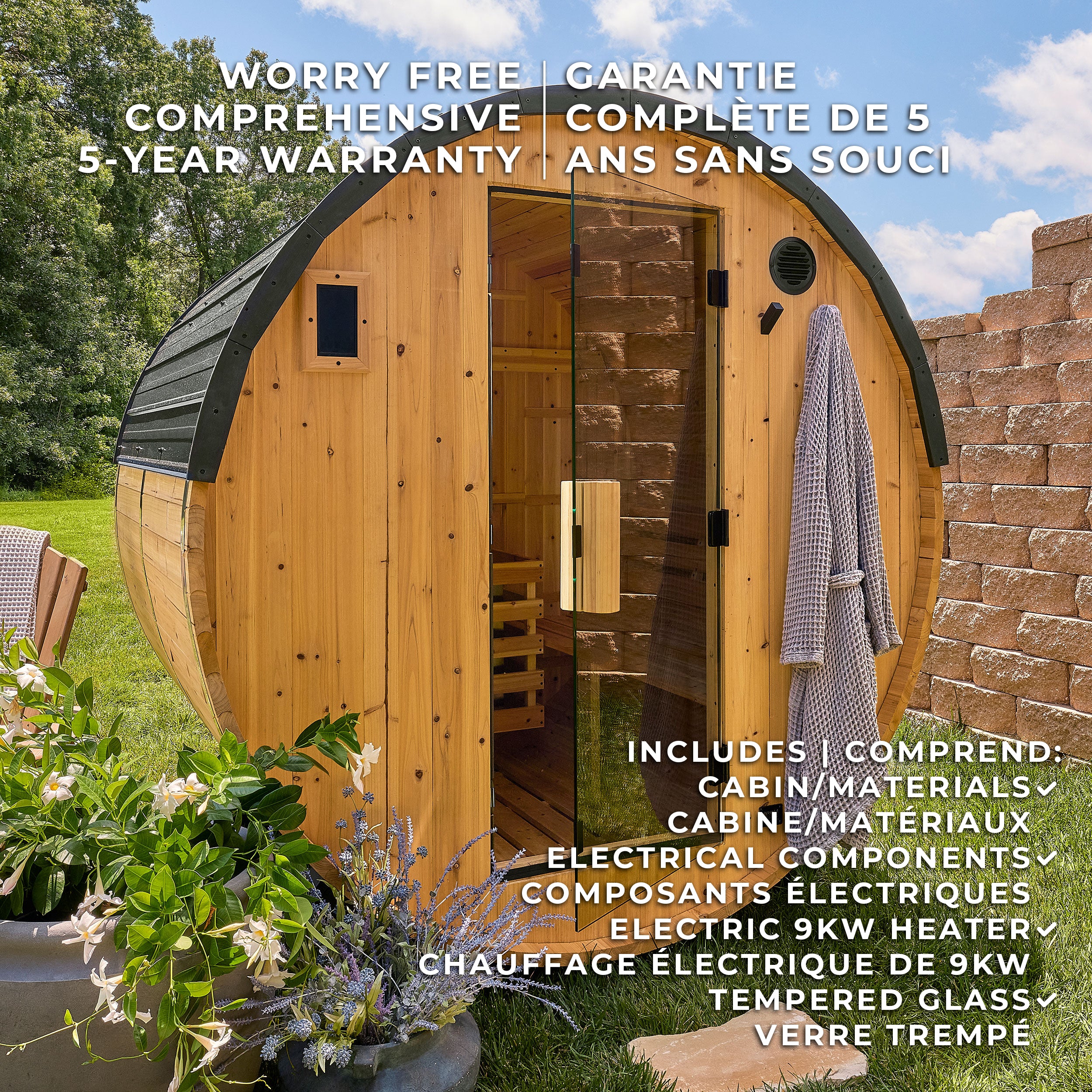 Paxton Outdoor Barrel Sauna – 2-4 Person