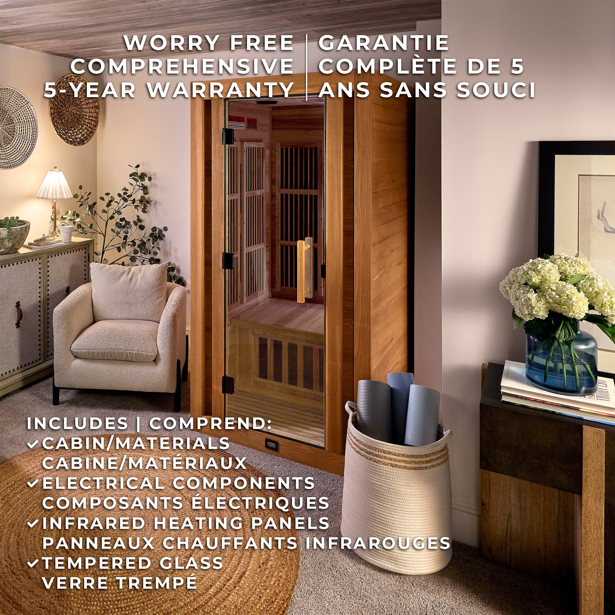 Rylan Indoor Infrared Sauna – 1 Person