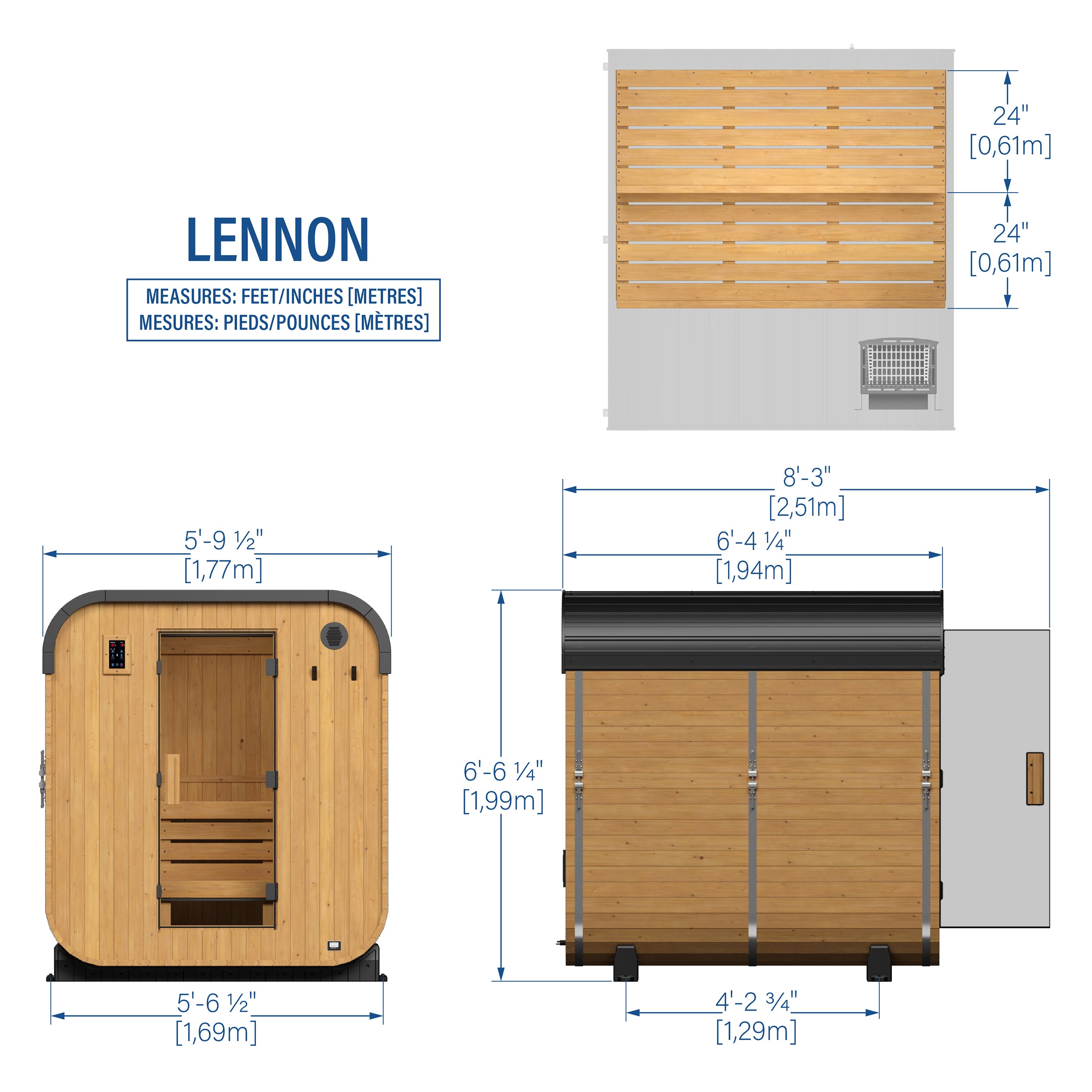 Lennon Outdoor Cube Sauna – 4-6 Person