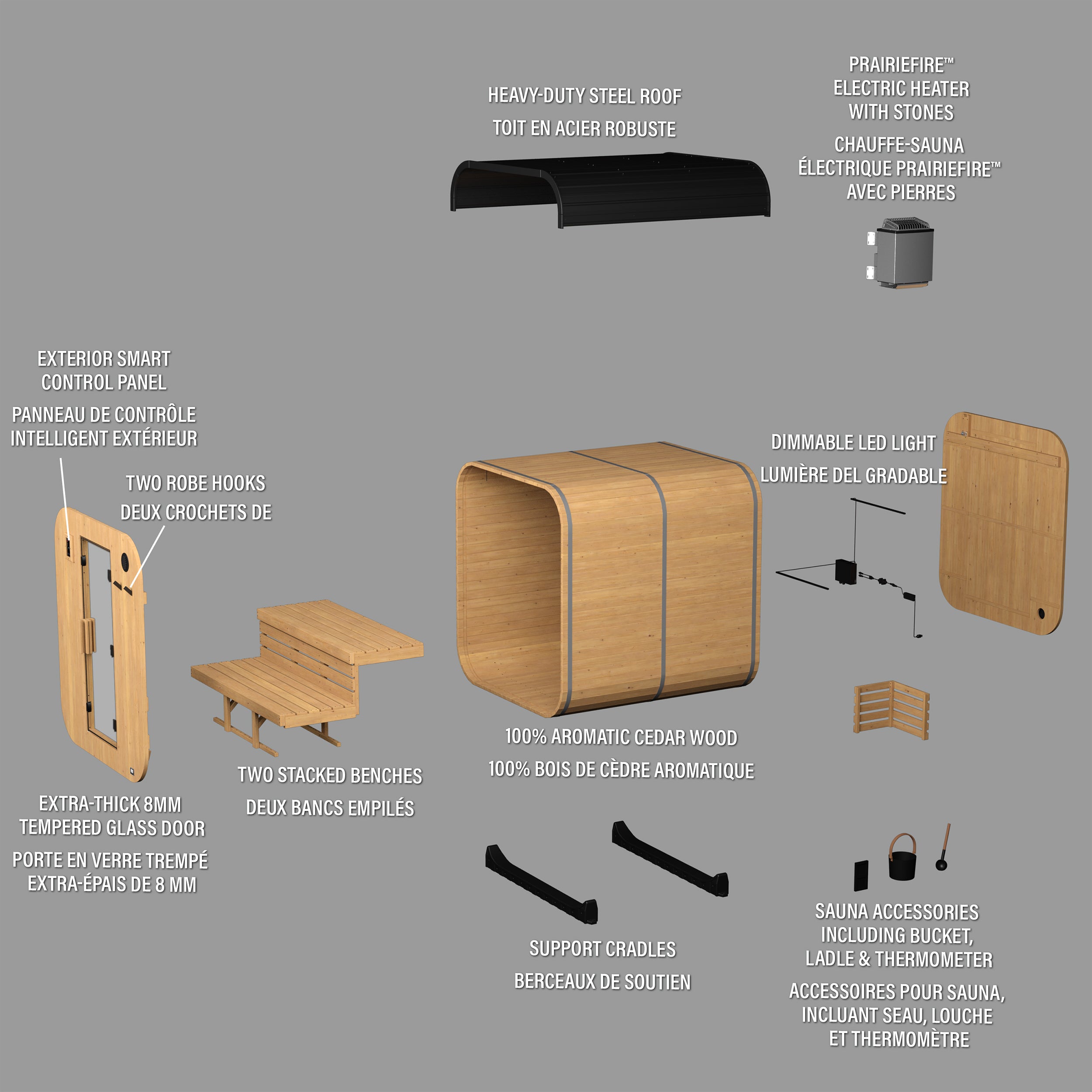 Lennon Outdoor Cube Sauna – 4-6 Person