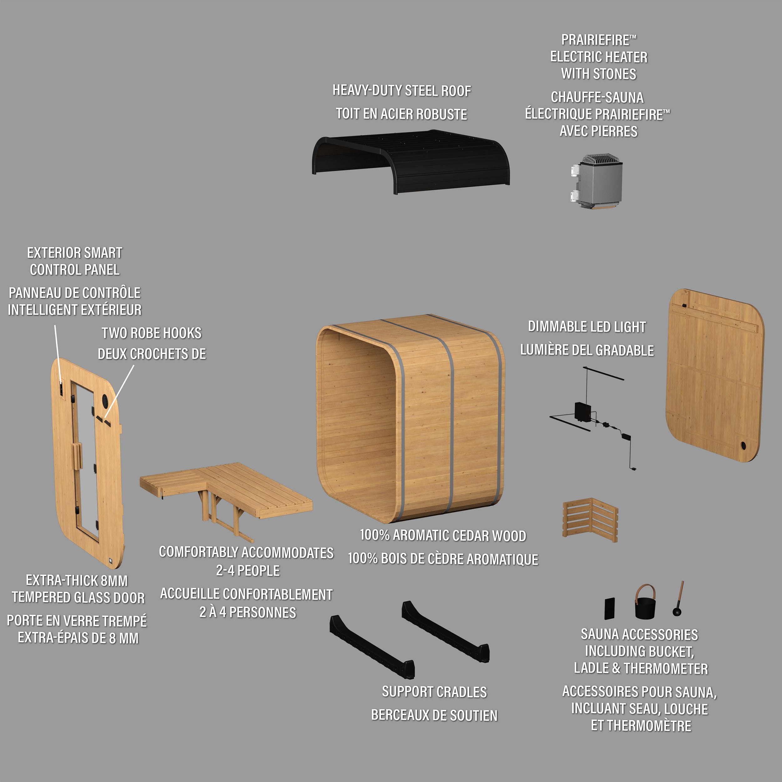 Lennon Outdoor Cube Sauna – 2-4 Person