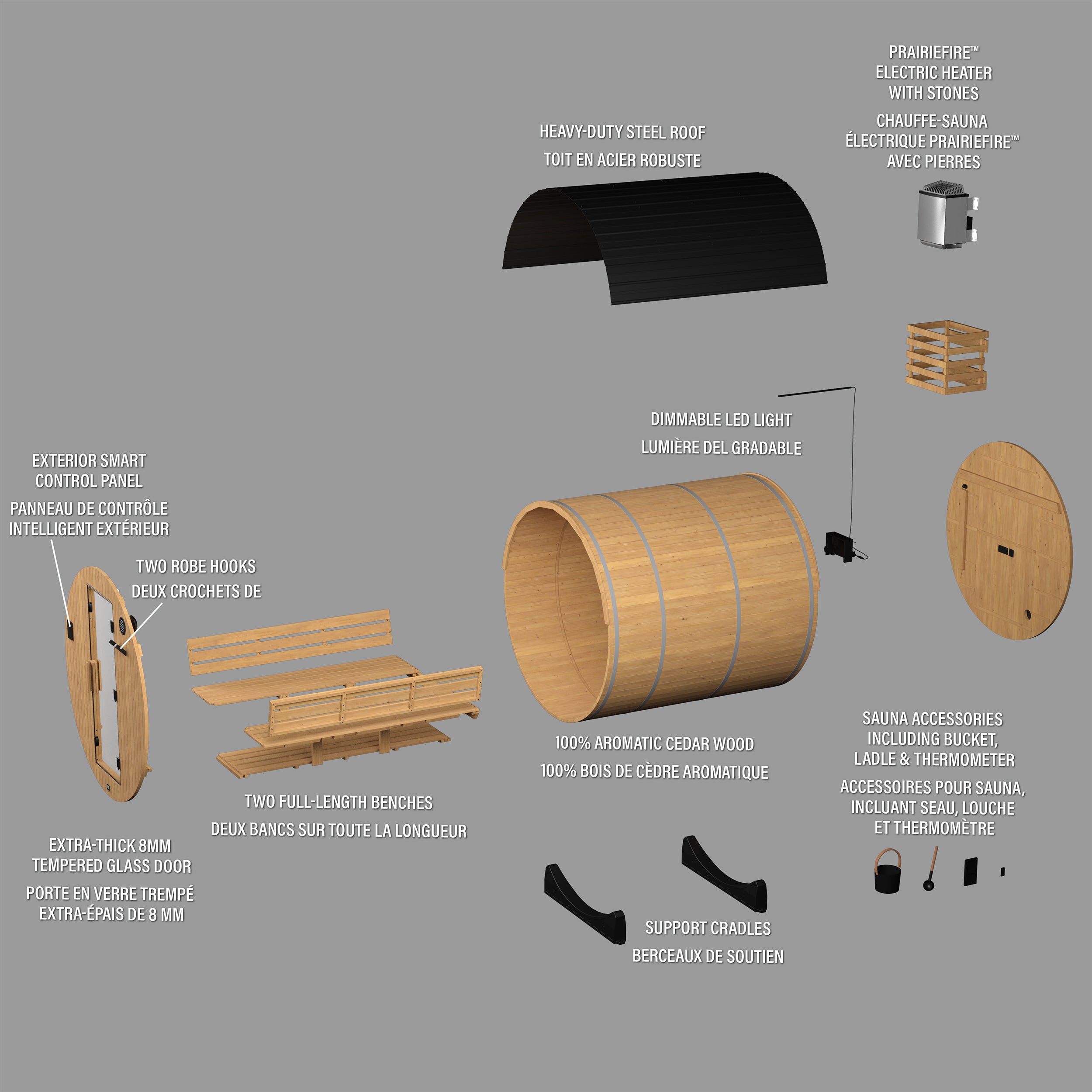 Paxton Outdoor Barrel Sauna – 4-6 Person