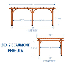 Load image into Gallery viewer, 6m x 3.6m Beaumont Pergola (20ft x 12ft)
