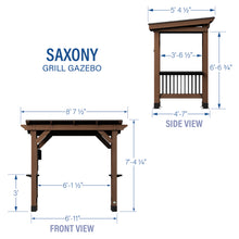 Load image into Gallery viewer, Saxony Grill Gazebo Inches Diagram
