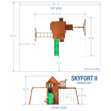 Load image into Gallery viewer, Skyfort II Swing Set Dimensions
