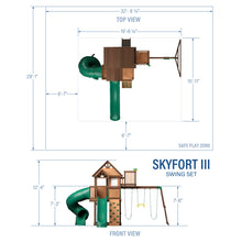 Load image into Gallery viewer, Skyfort III Swing Set Diagram
