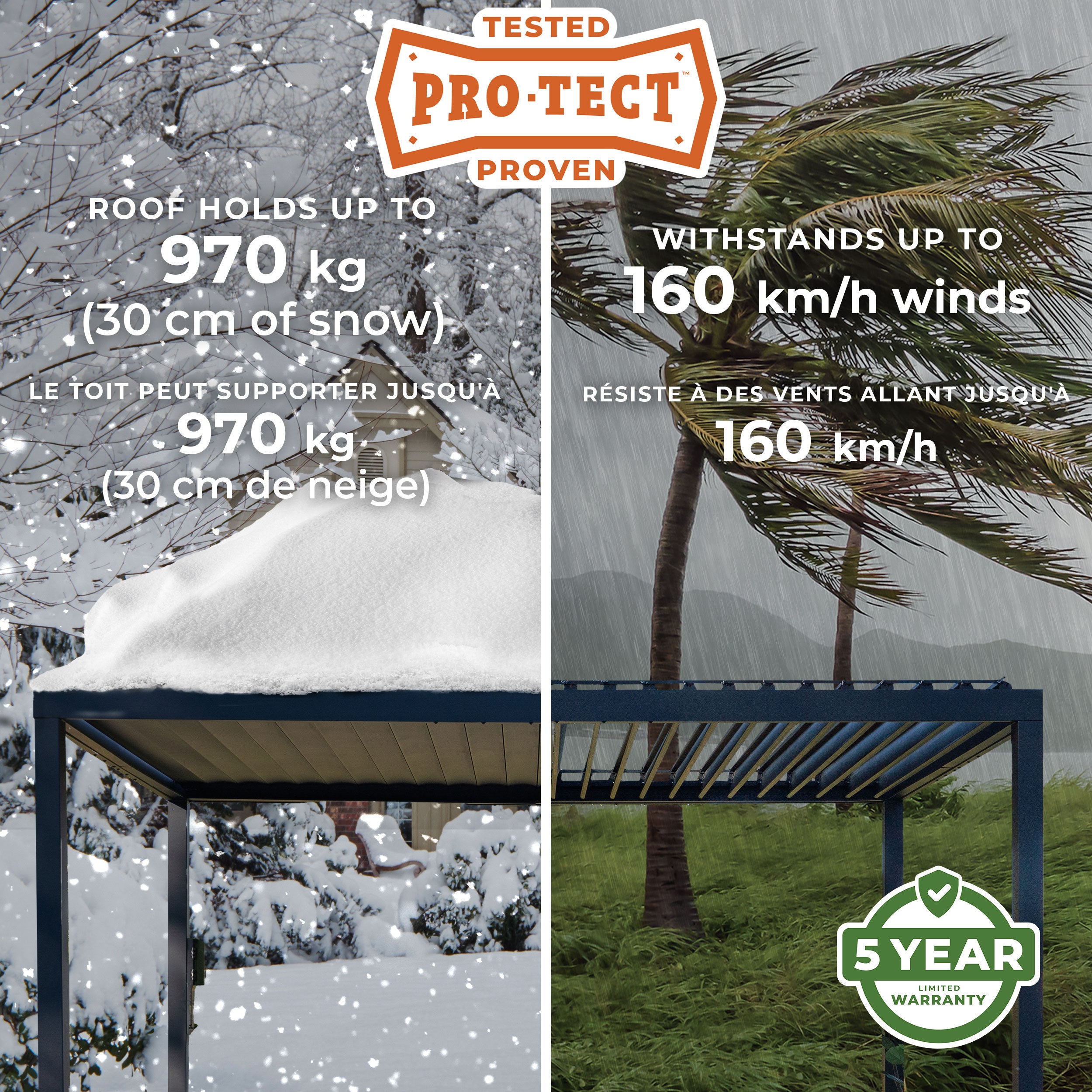 3.7m X 3m Sarasota Steel Louvered Pergola pro-tect tested and proven