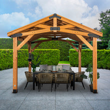 Load image into Gallery viewer, 16x12 Norwood Gazebo anchored on concrete patio
