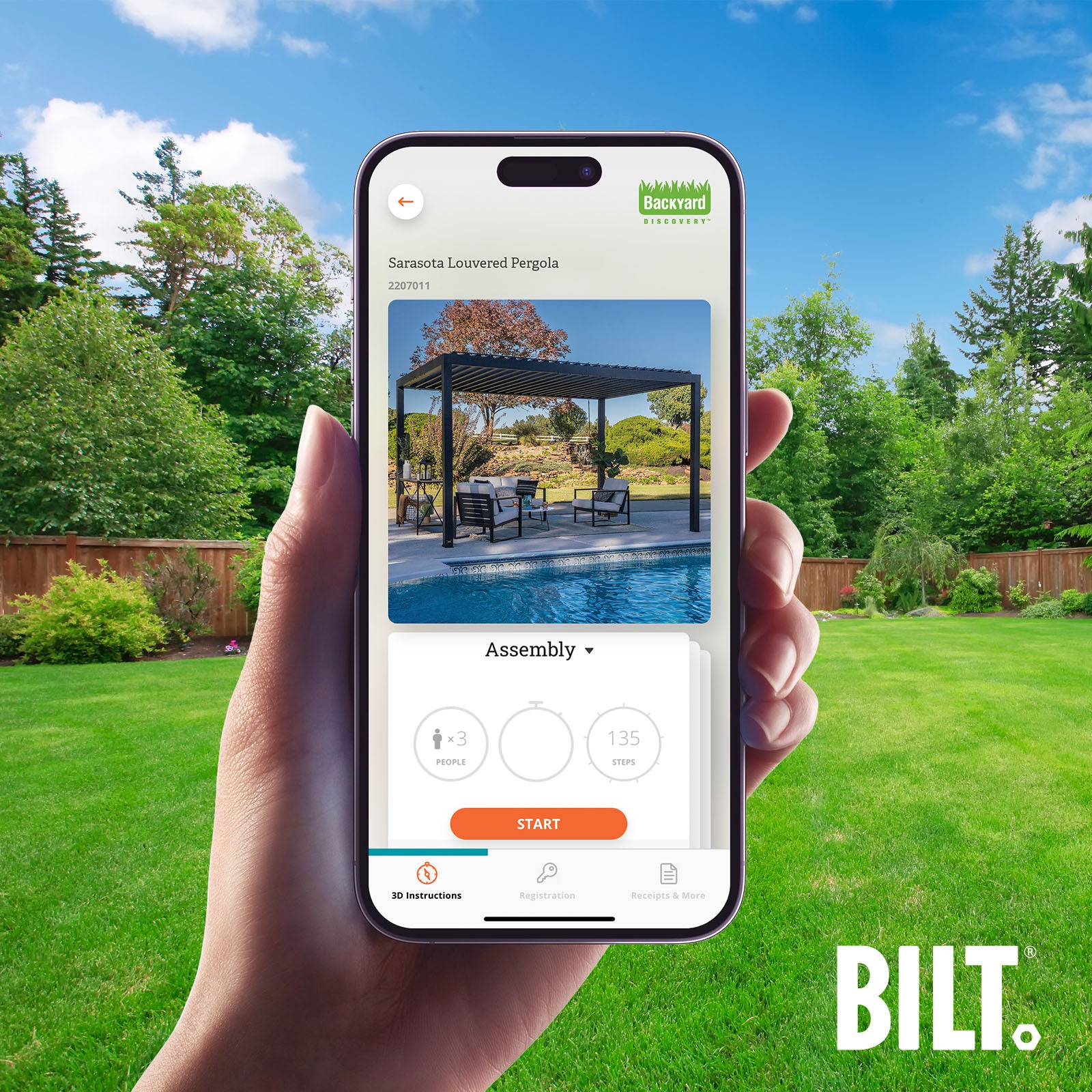 3.7m X 3m Sarasota Steel Louvered Pergola BILT APP