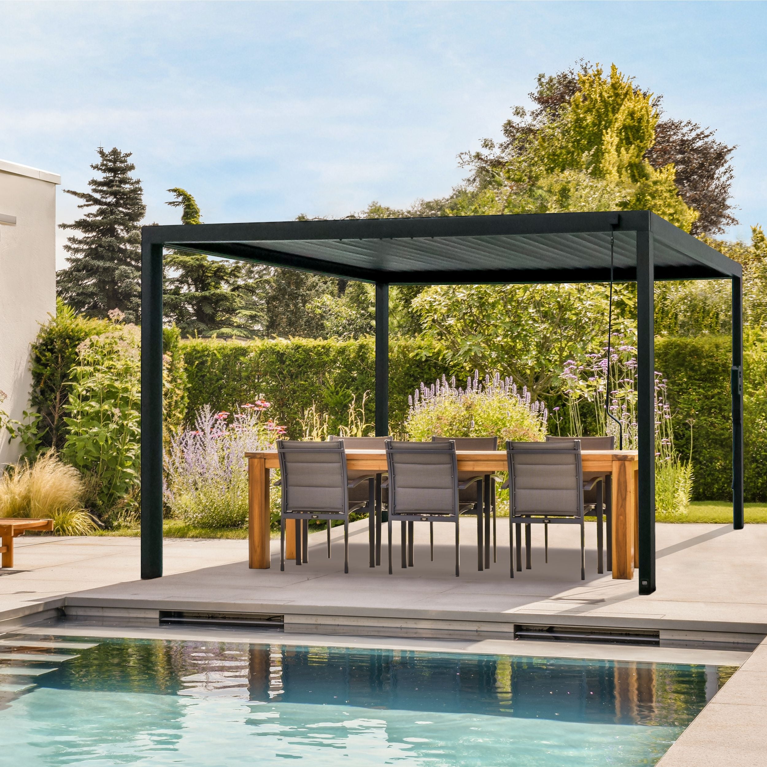4.9m X 3m Sarasota Steel Louvered Pergola