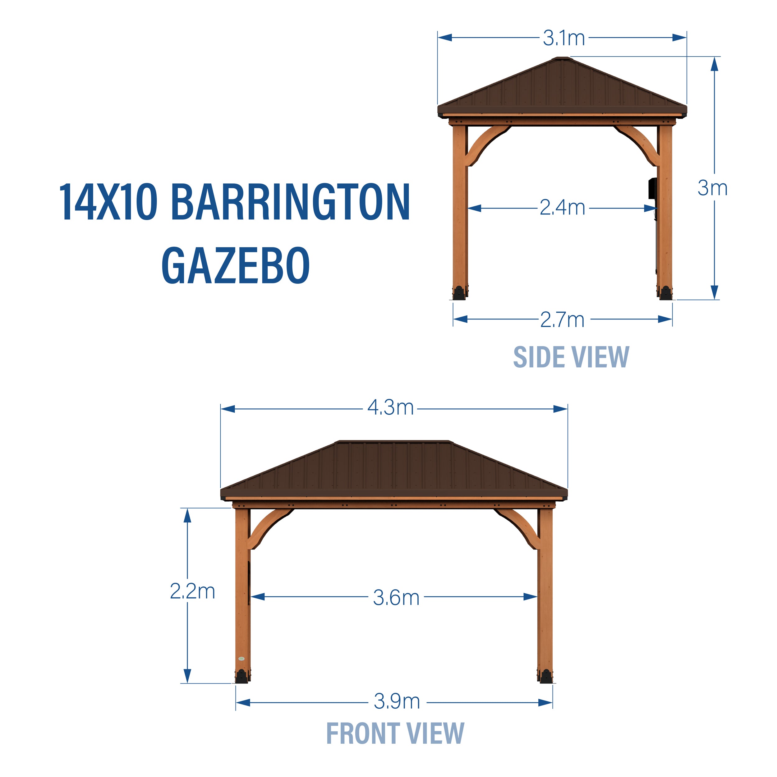 4.3m x 3m Barrington Metric Dimensions
