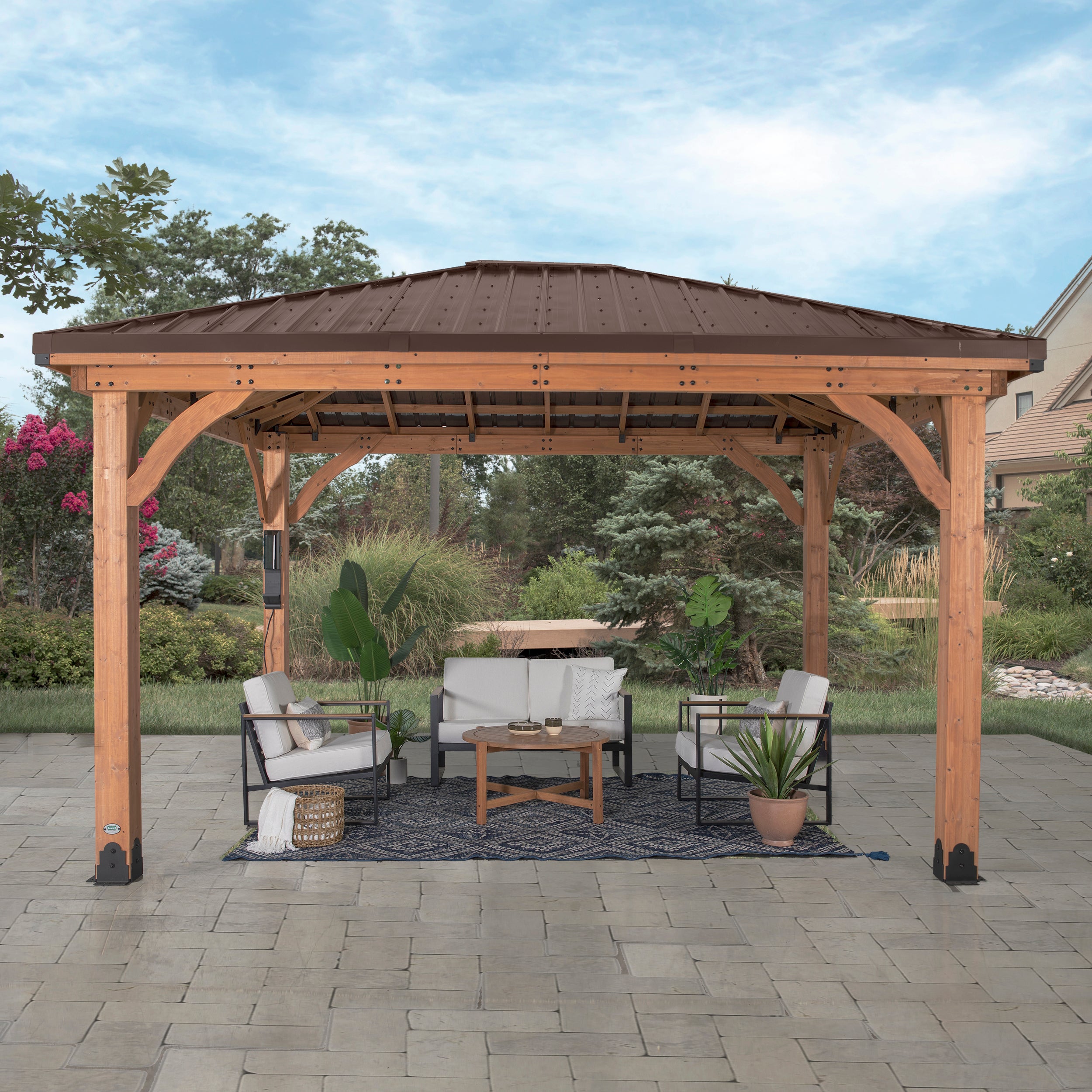 4.3m x 3m Barrington Gazebo with Corrosion Resistant Steel Roof