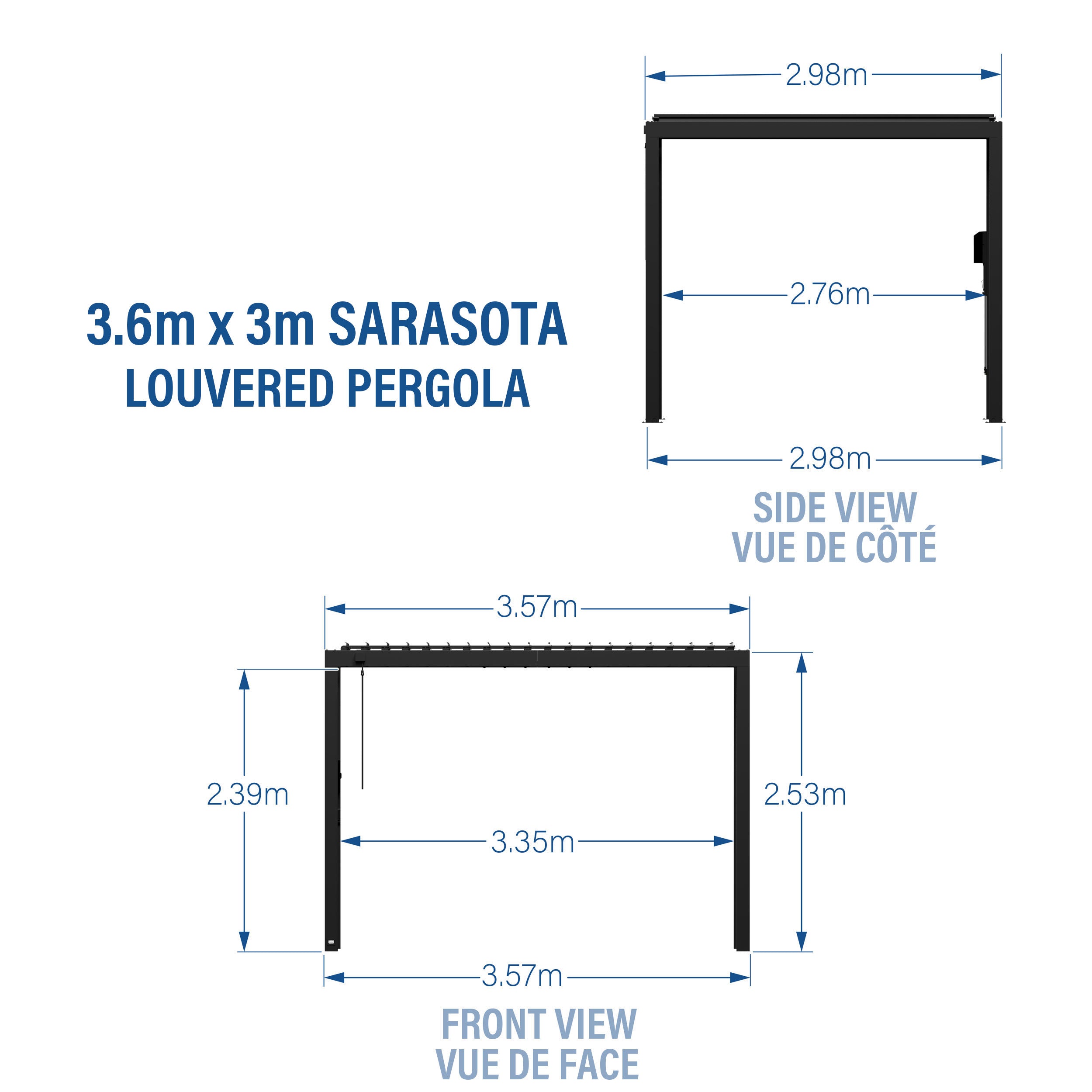 3.6m x 3m Sarasota Metric Diagram