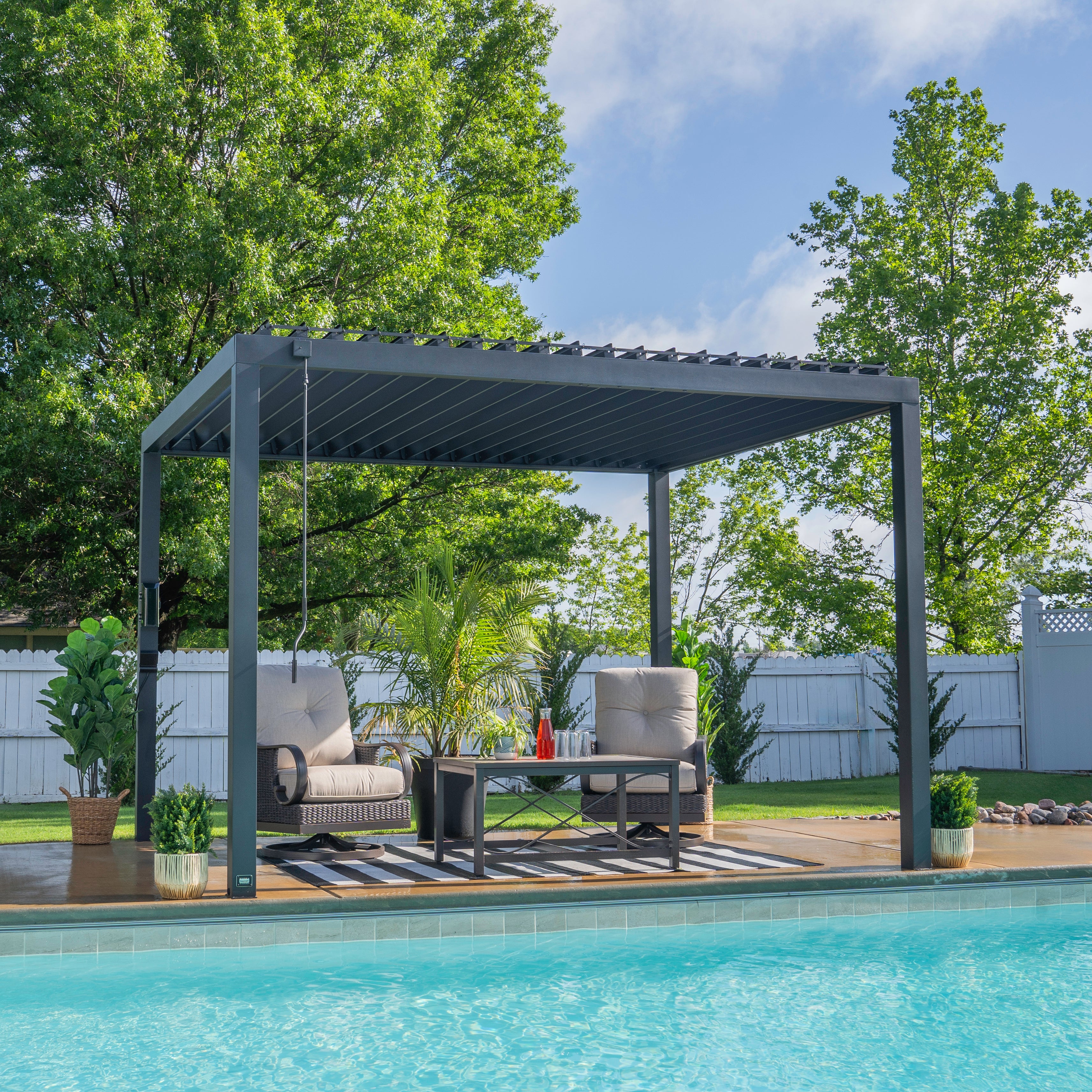 3.7m X 3m Sarasota Steel Louvered Pergola