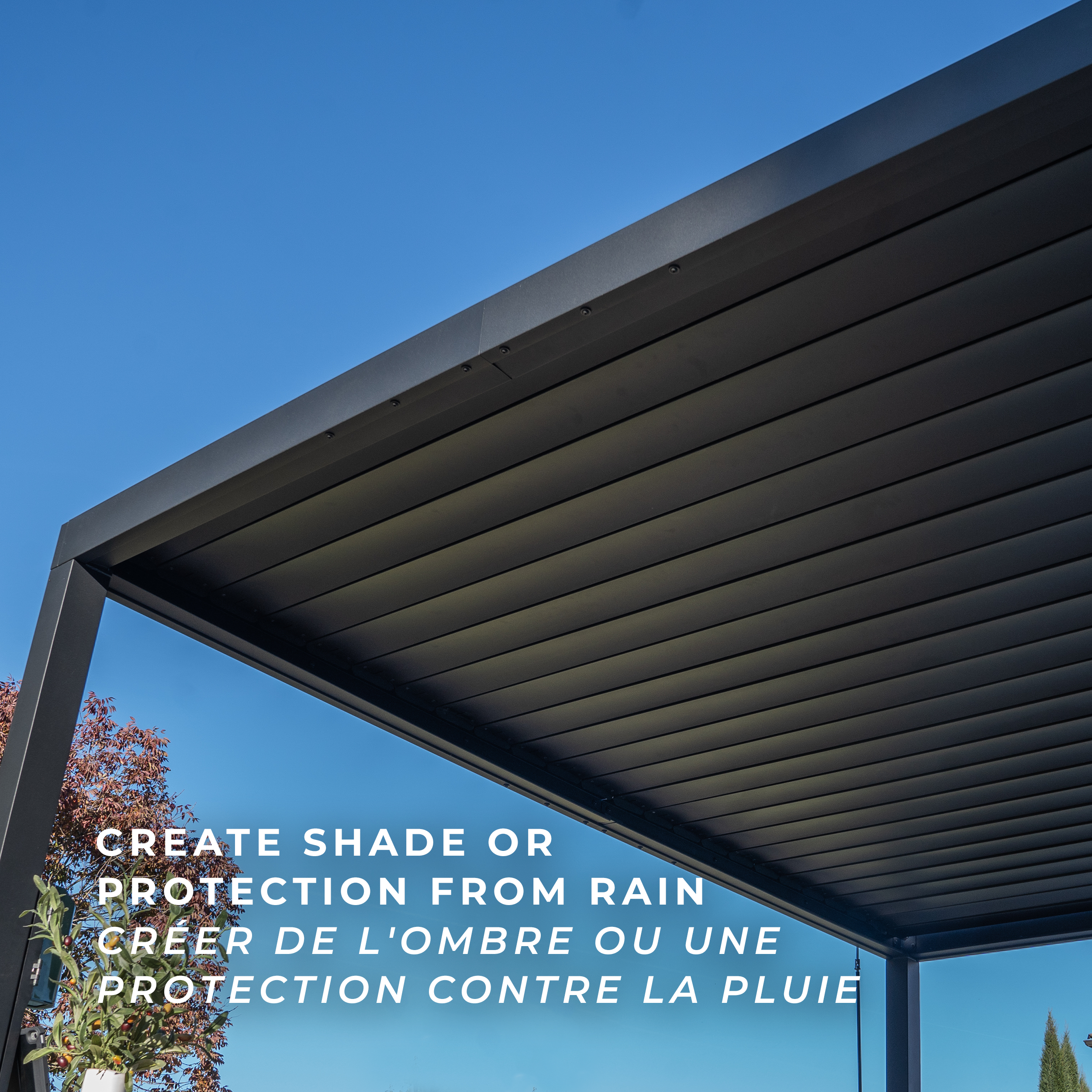 3.7m X 3m Sarasota Steel Louvered Pergola create shade or protection from rain