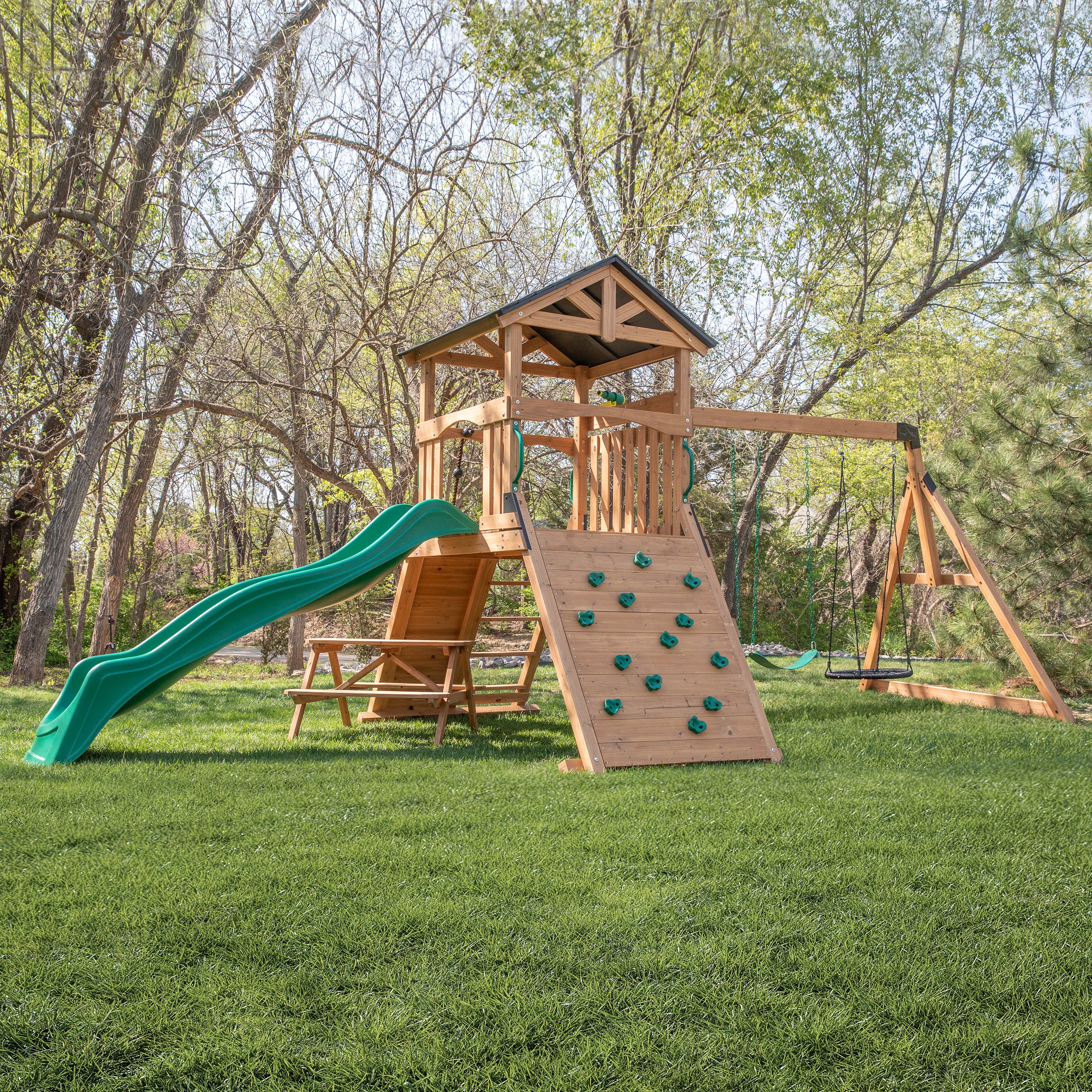 Portique Endeavor II avec toboggan Green Wave