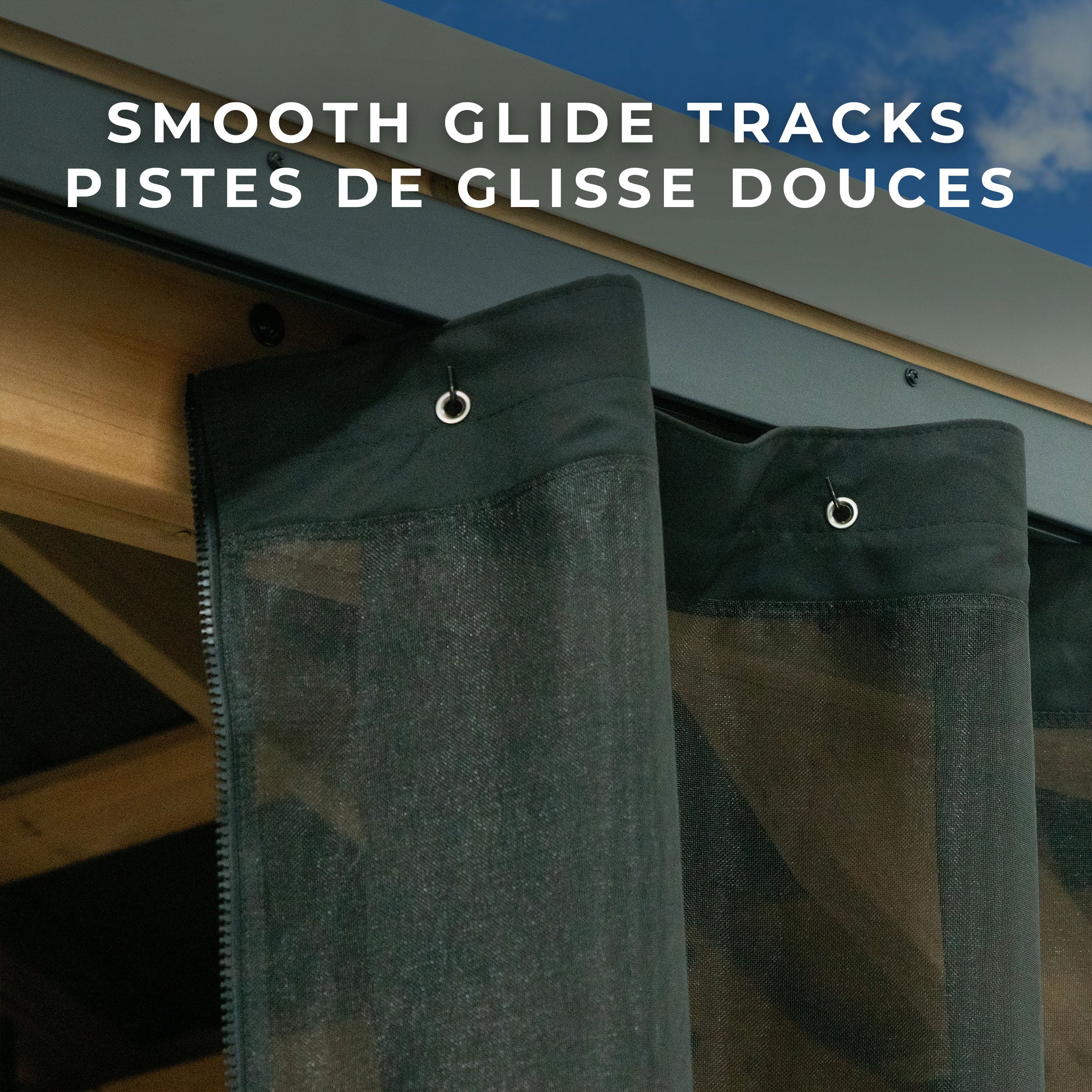 Acadia Gazebo Mosquito Netting Smooth Glide Tracks in French