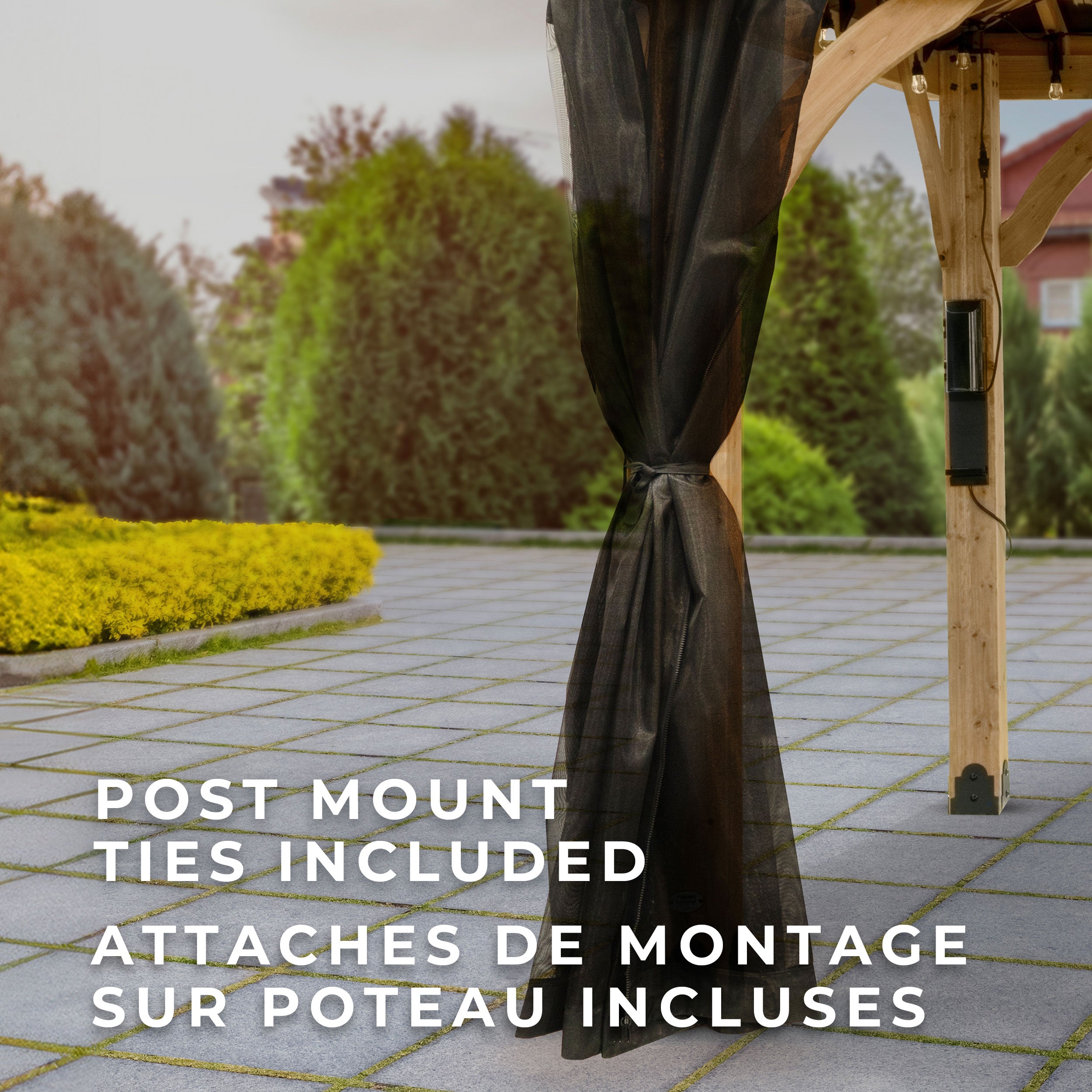 Acadia Gazebo Mosquito Netting Post Ties Included