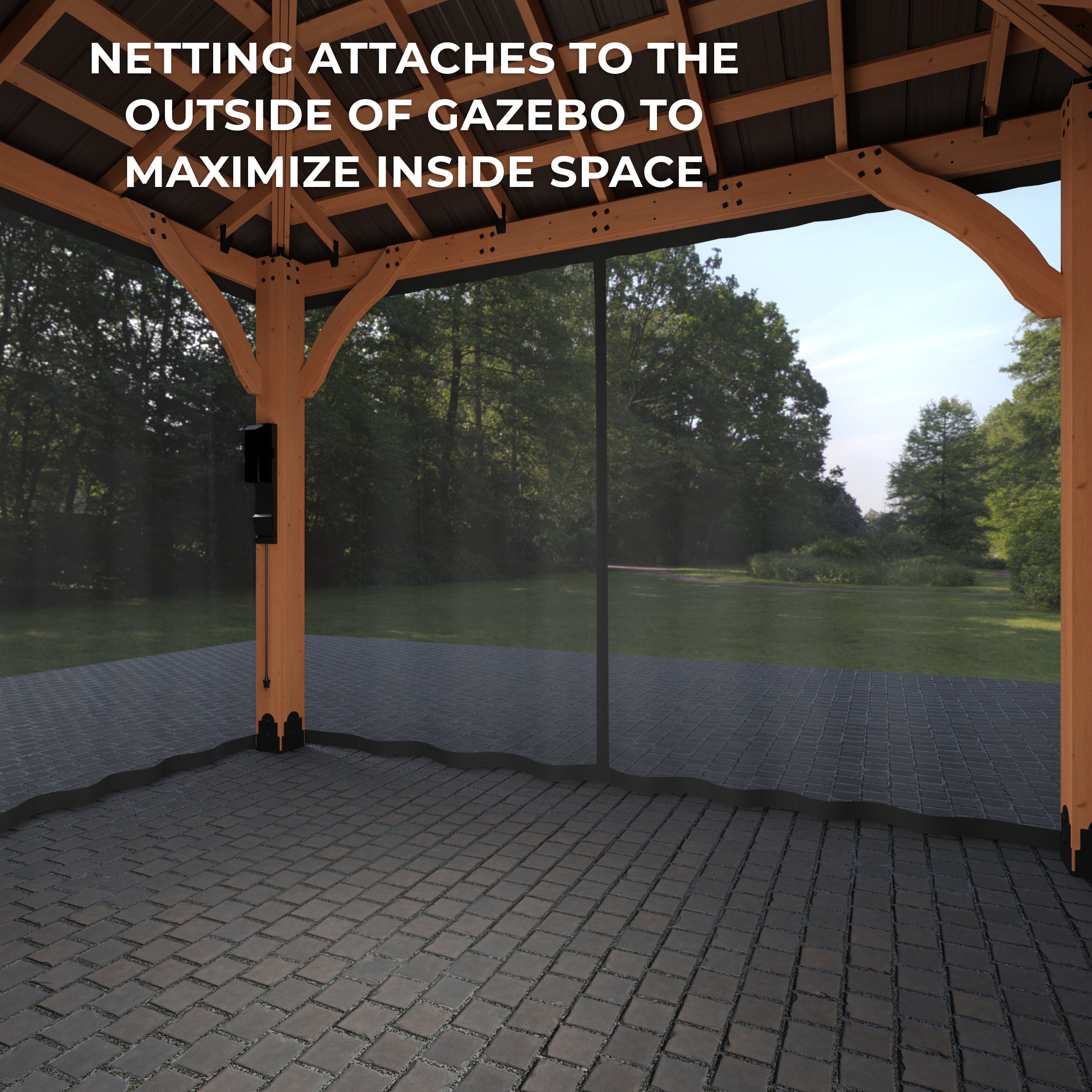 Norwood Mosquito Netting Kit Attaches to Outside of Gazebo