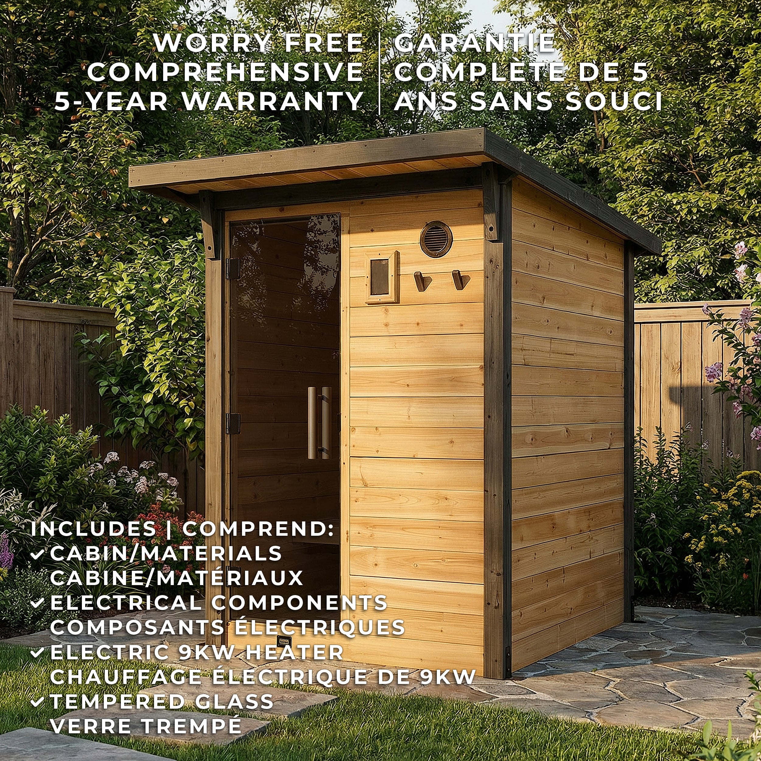 Sauna extérieur Bennett–2 à 4 personnes