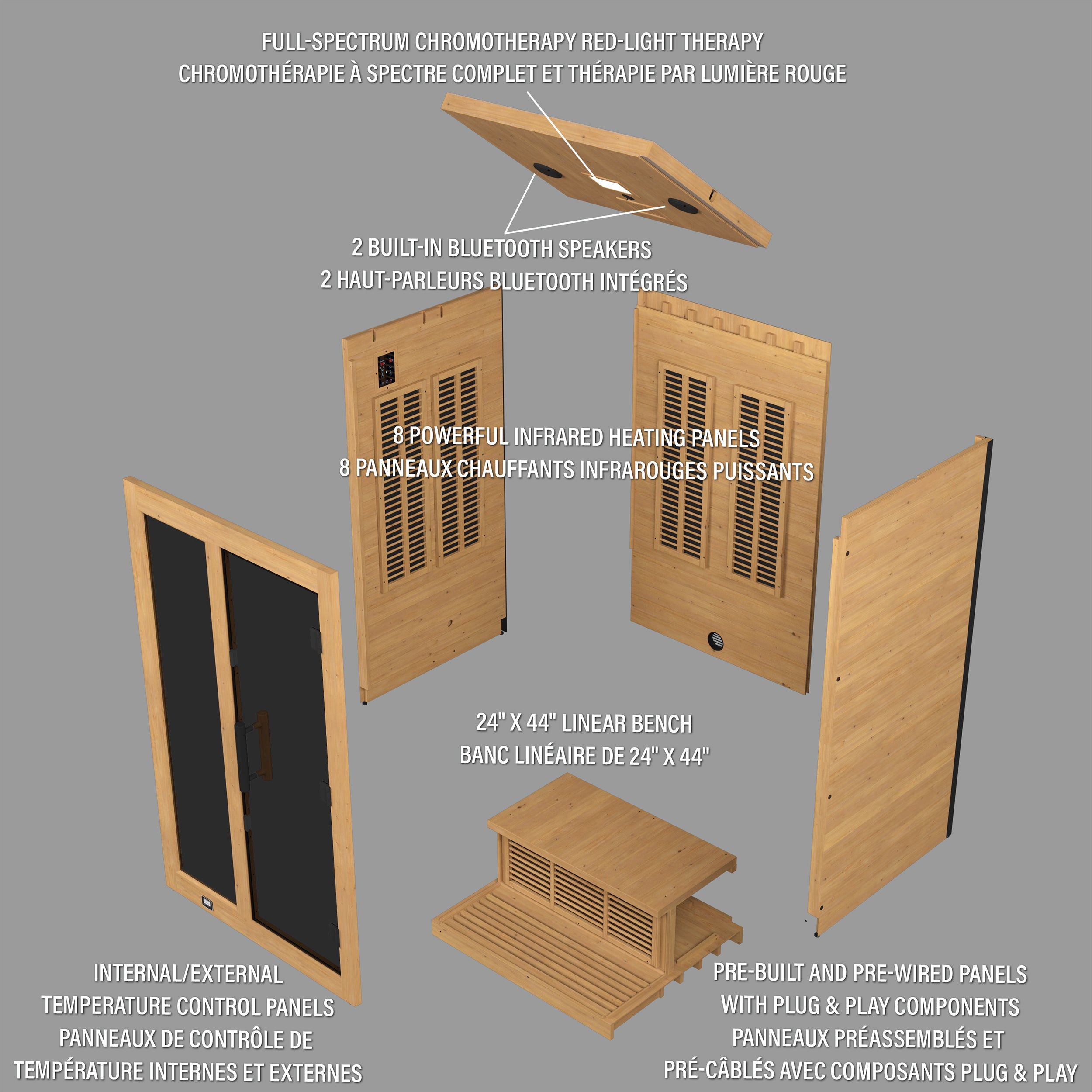 Sauna infrarouge intérieur Knox–2 personnes