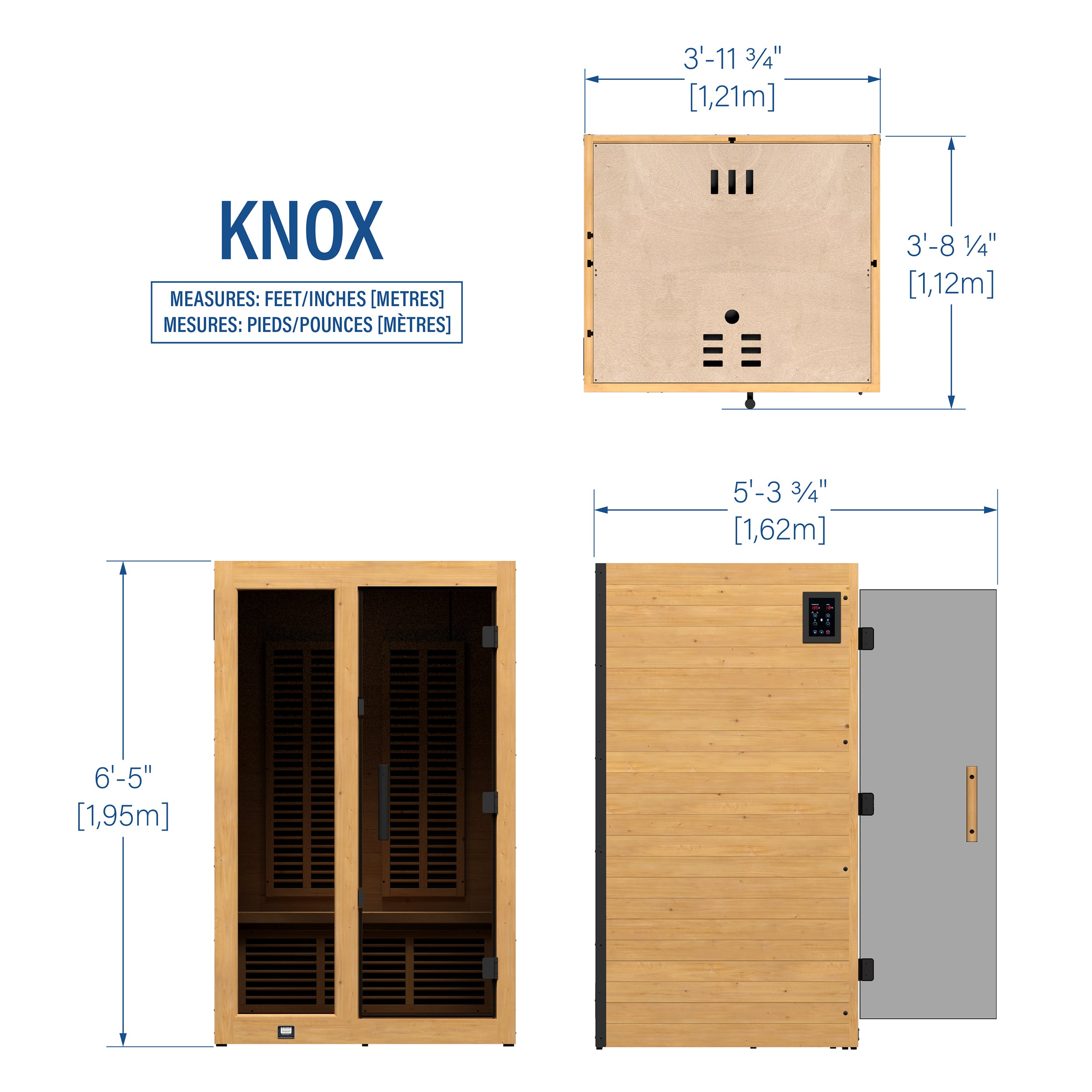 Sauna infrarouge intérieur Knox–2 personnes