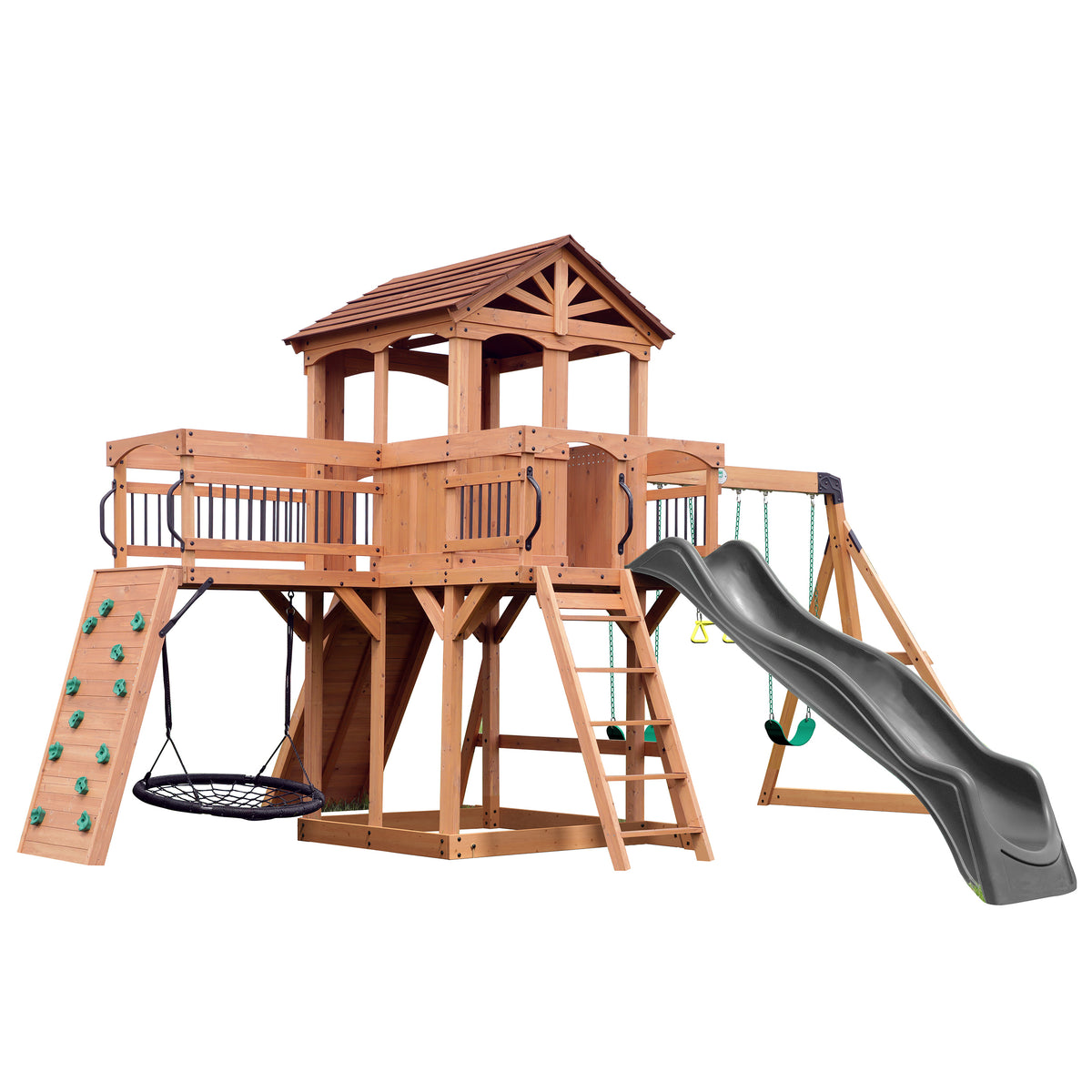 Sterling Point Swing Set with Gray Wave Slide
