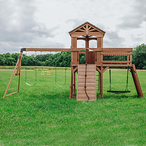 Sterling Point Swing Set with Gray Wave Slide