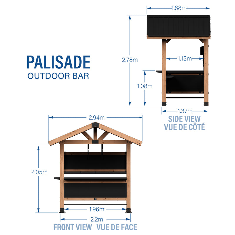 Palisade Outdoor Bar specifications