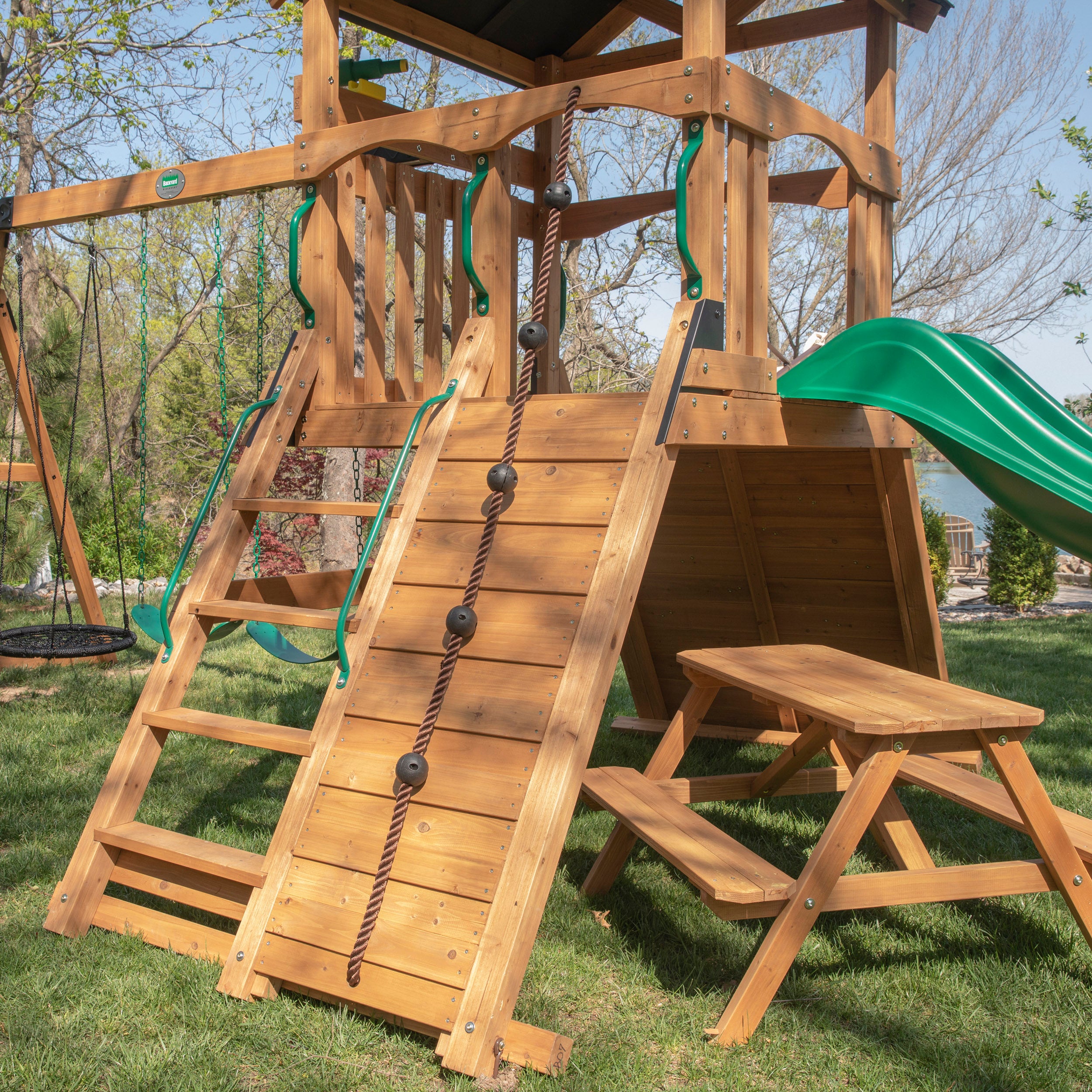 somedayスタースプリグスツールDX ブラウン Endeavor II Swing Set With Green Wave Slide