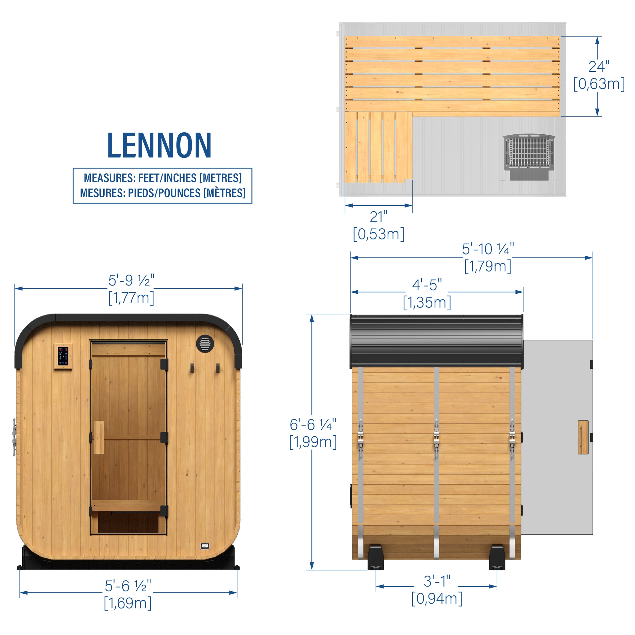 Lennon Outdoor Cube Sauna – 2-4 Person