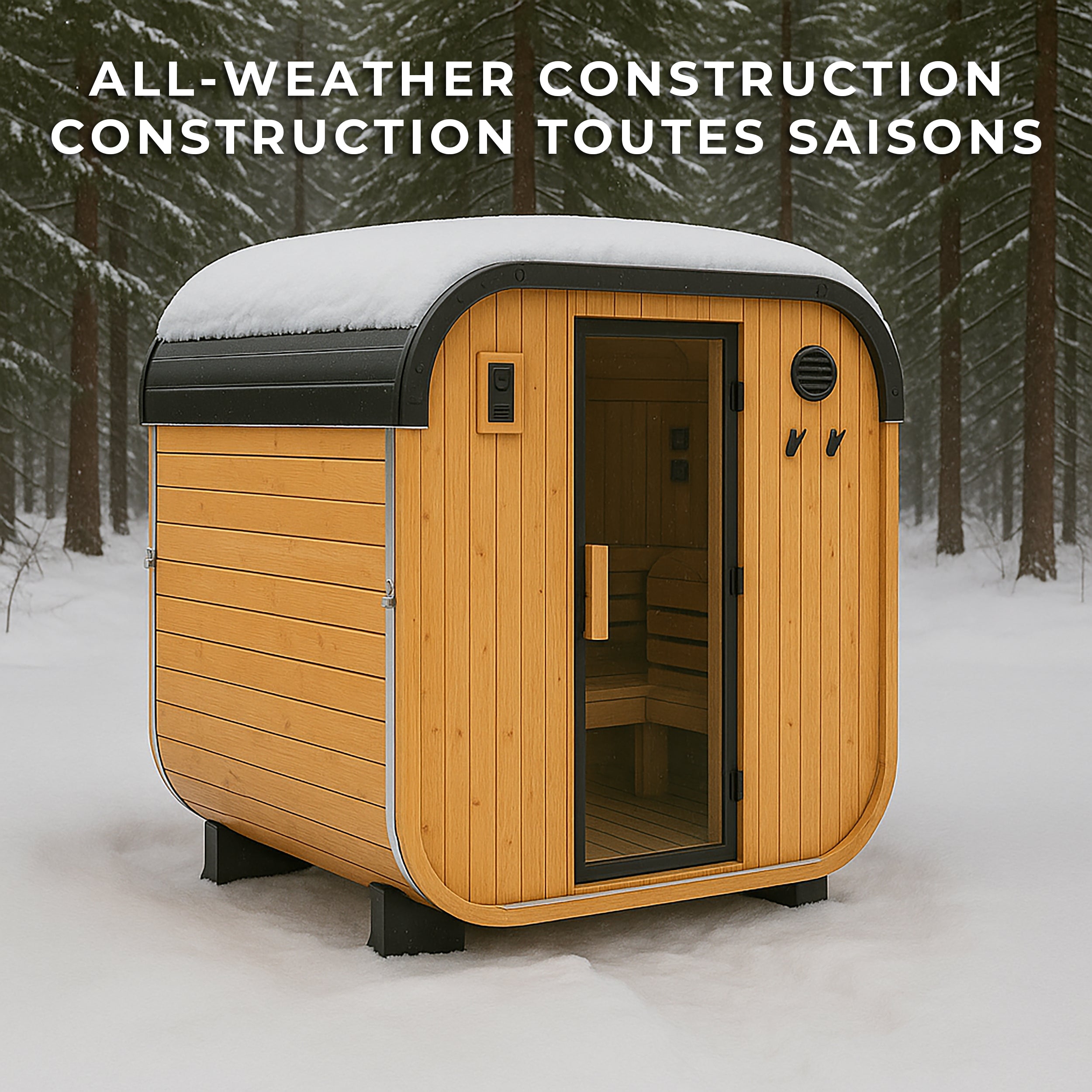Lennon Outdoor Cube Sauna – 2-4 Person