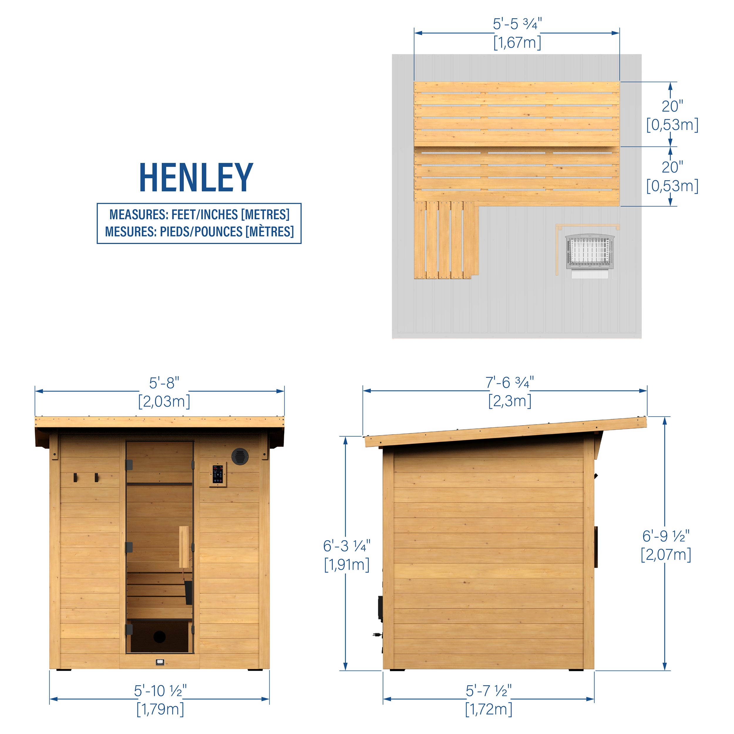 Henley Outdoor Cabin Sauna – 4-6 Person
