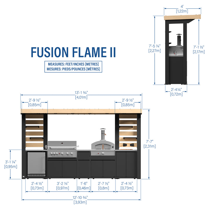 Fusion Flame 2 Outdoor Kitchen specifications