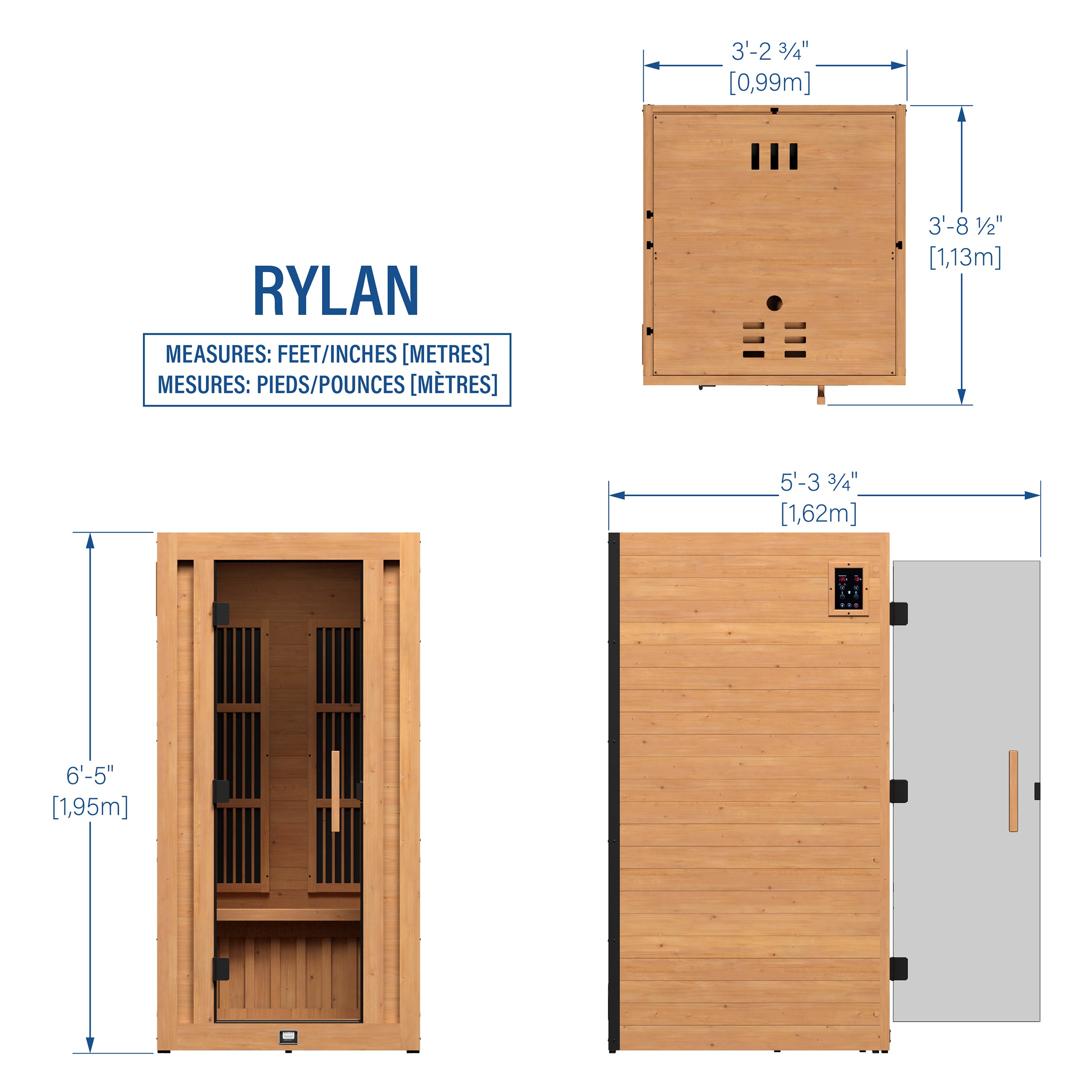 Rylan Indoor Infrared Sauna – 1 Person