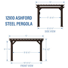 Load image into Gallery viewer, 12x10 Ashford Pergola Inches Diagram
