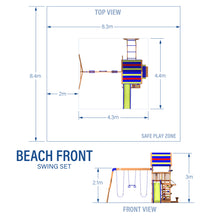 Load image into Gallery viewer, Beach Front Wooden Swing Set Diagram Metric
