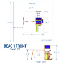 Load image into Gallery viewer, Beach Front Wooden Swing Set Diagram
