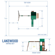 Charger l&#39;image dans la galerie, Lakewood Swing Set Diagram Metric
